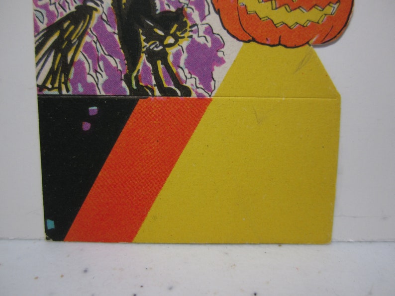 Vintage Unused 1920's-30's Halloween Place Card Image of Silhouette of ...