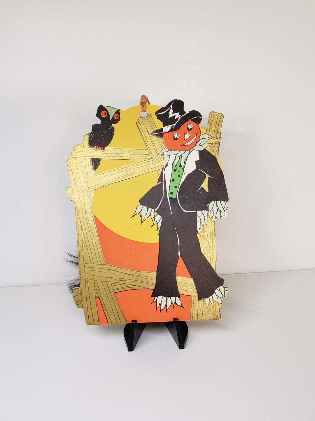 Vintage 1930's Art Deco Gold Gilded Die Cut Unused Whitney Halloween ...
