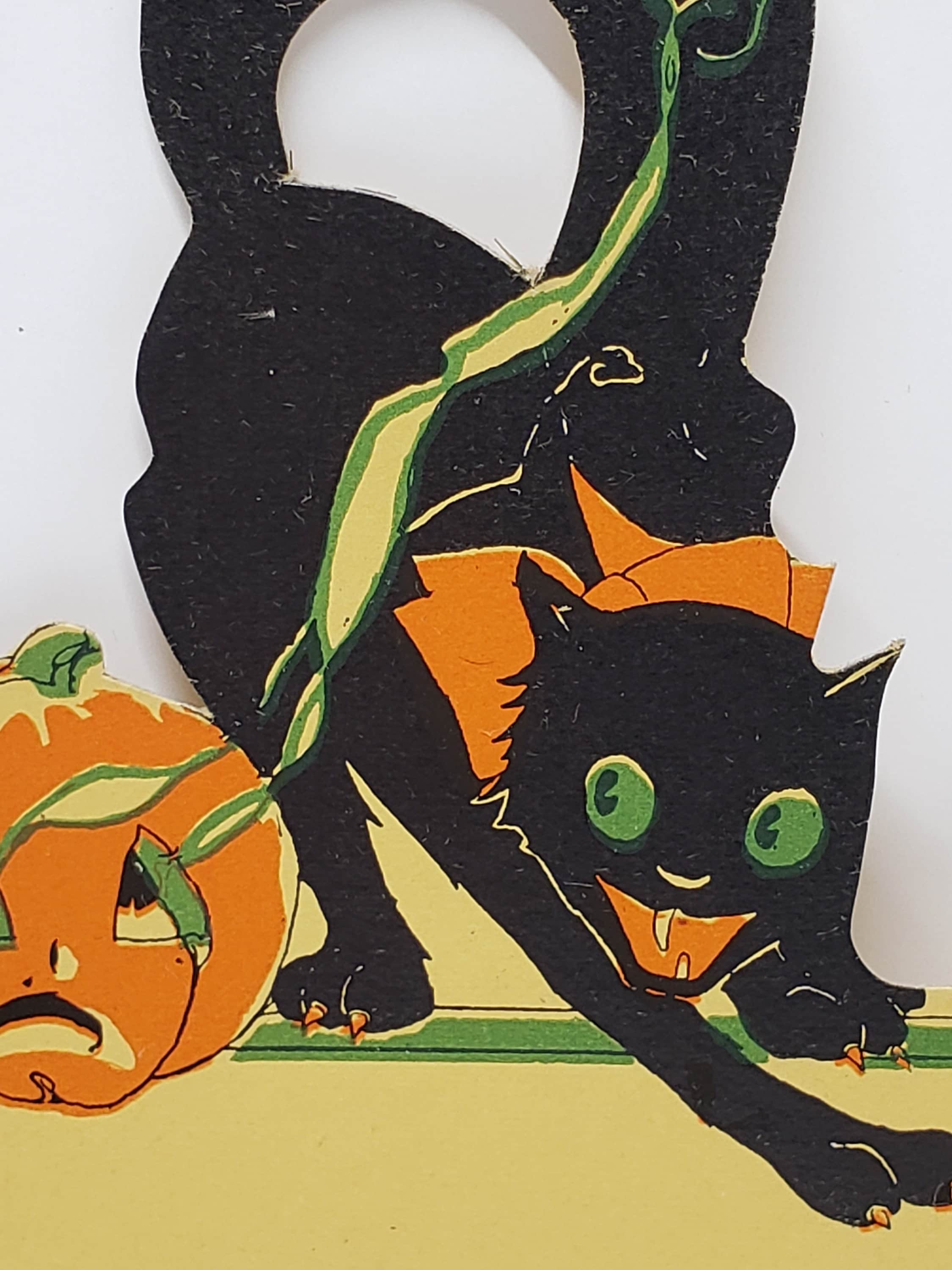 Vintage Unused Die Cut 1920's Hallmark Halloween Place Card Arched ...
