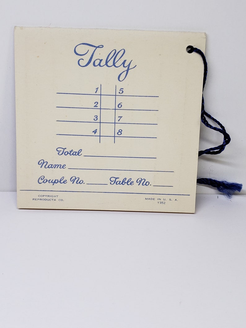 Pretty Unused 1940's Bridge Tally Card Reproduce Co. Pretty Peach ...