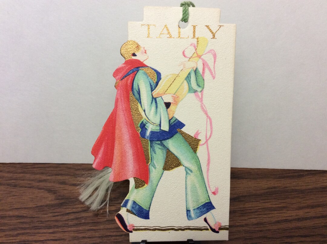 Art Deco 1920's-30's Die Cut Unused Bridge Tally Card Colorful Graphics ...