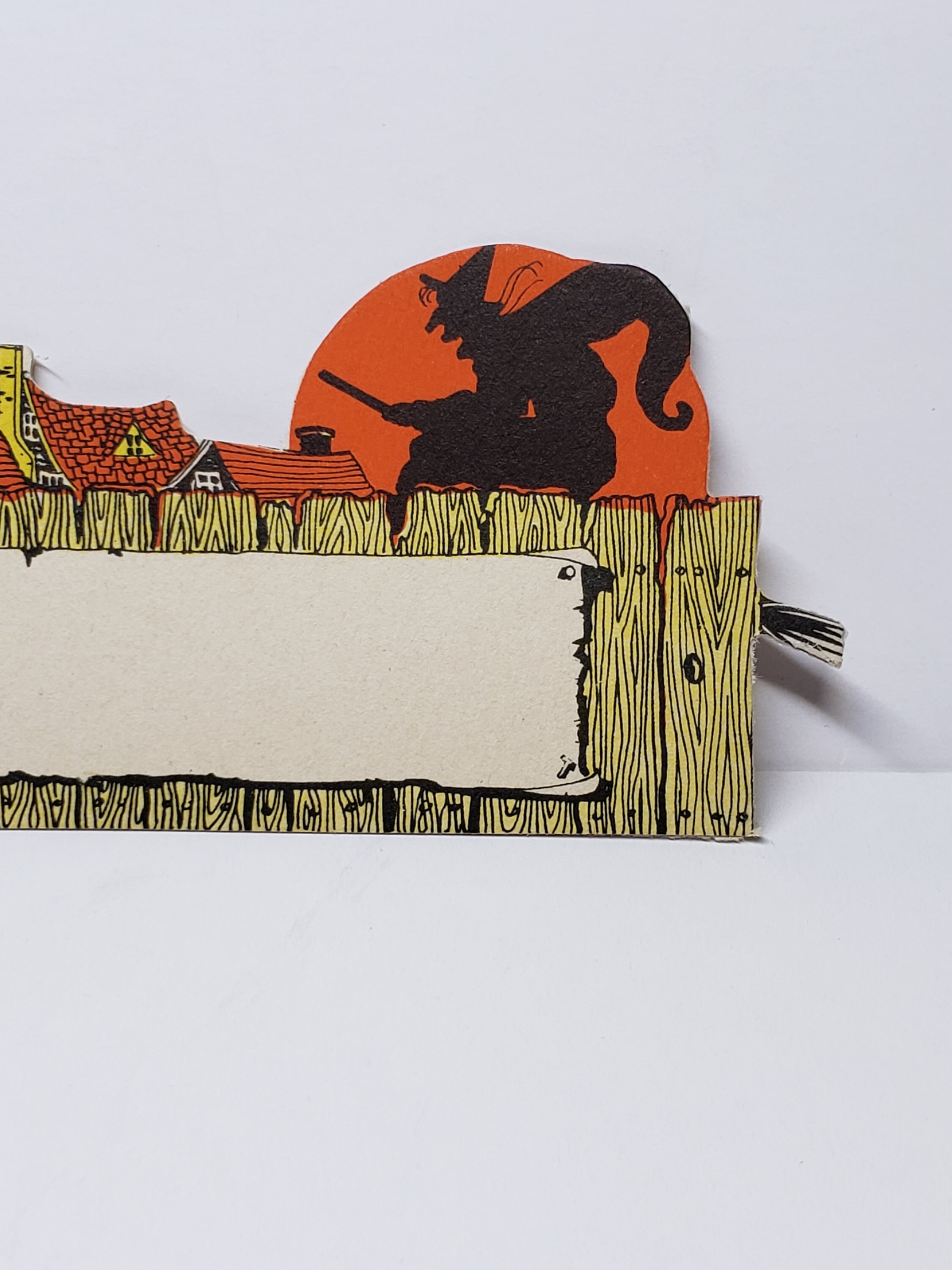 Vintage 1920's-30's Unused Die Cut Halloween Place Card Fence With ...