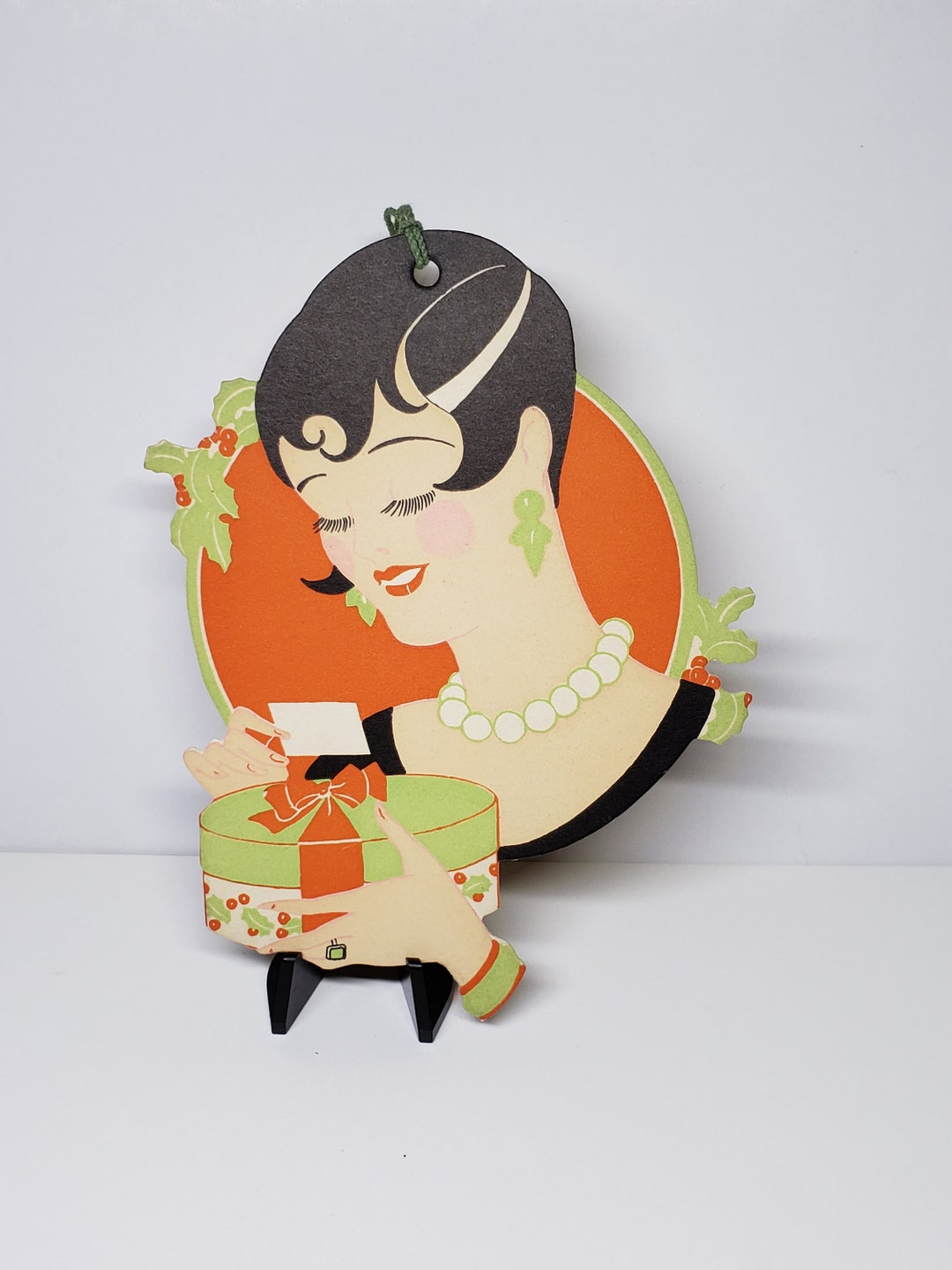 Art Deco Die Cut Unused Large 1920's-30's Christmas Bridge Tally ...