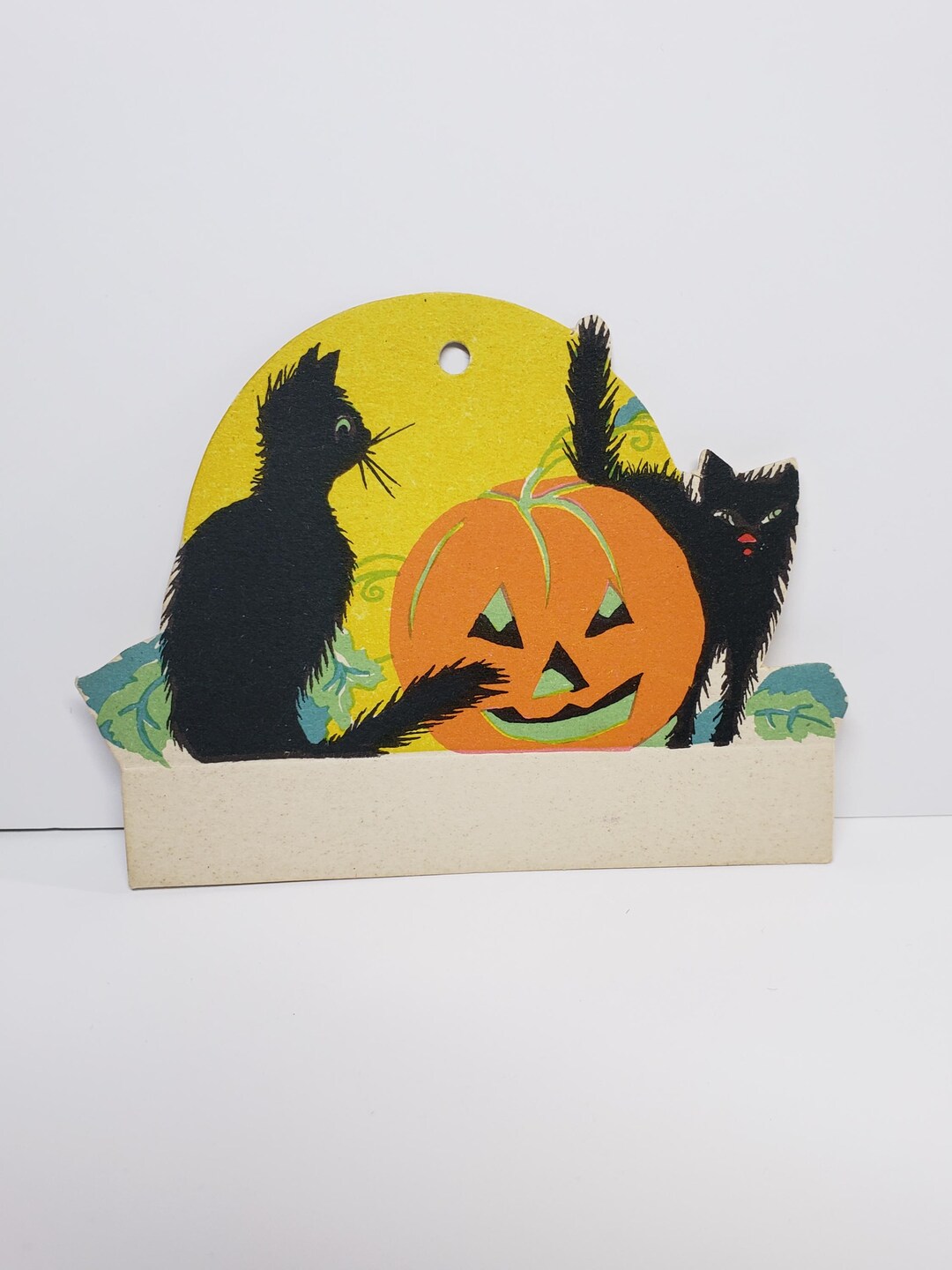 Vintage Unused 1920's Die Cut Halloween Bridge Tally Place Card Jol ...