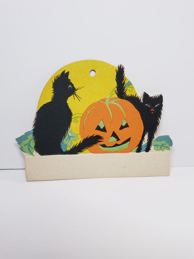 Vintage Unused 1920's Die Cut Halloween Bridge Tally Place Card Jol ...