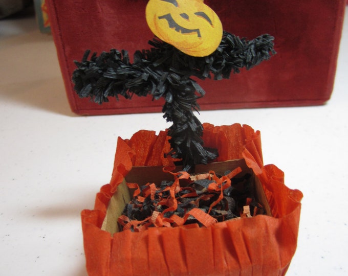 1920's Halloween Crepe Paper Nut Cup in Orange With Black Etsy
