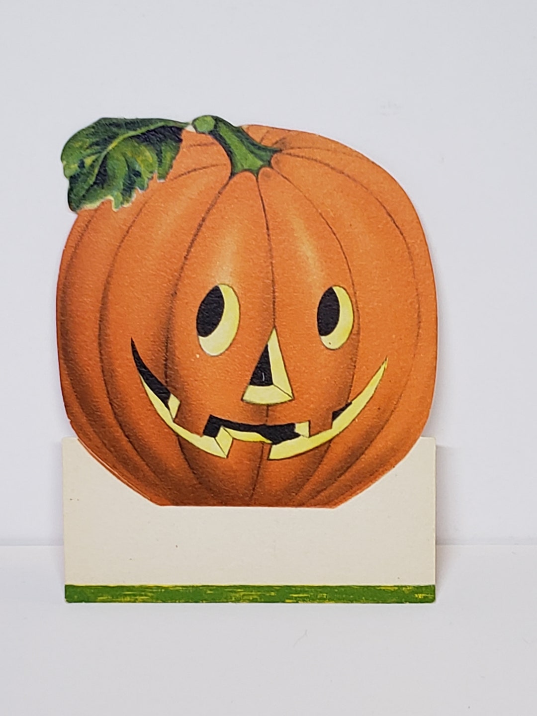 Vintage 1940's-50's Unused Die Cut Hallmark Halloween Place Card Bright ...