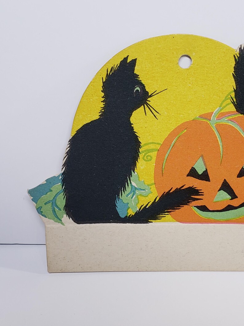 Vintage Unused 1920's Die Cut Halloween Bridge Tally Place Card Jol ...