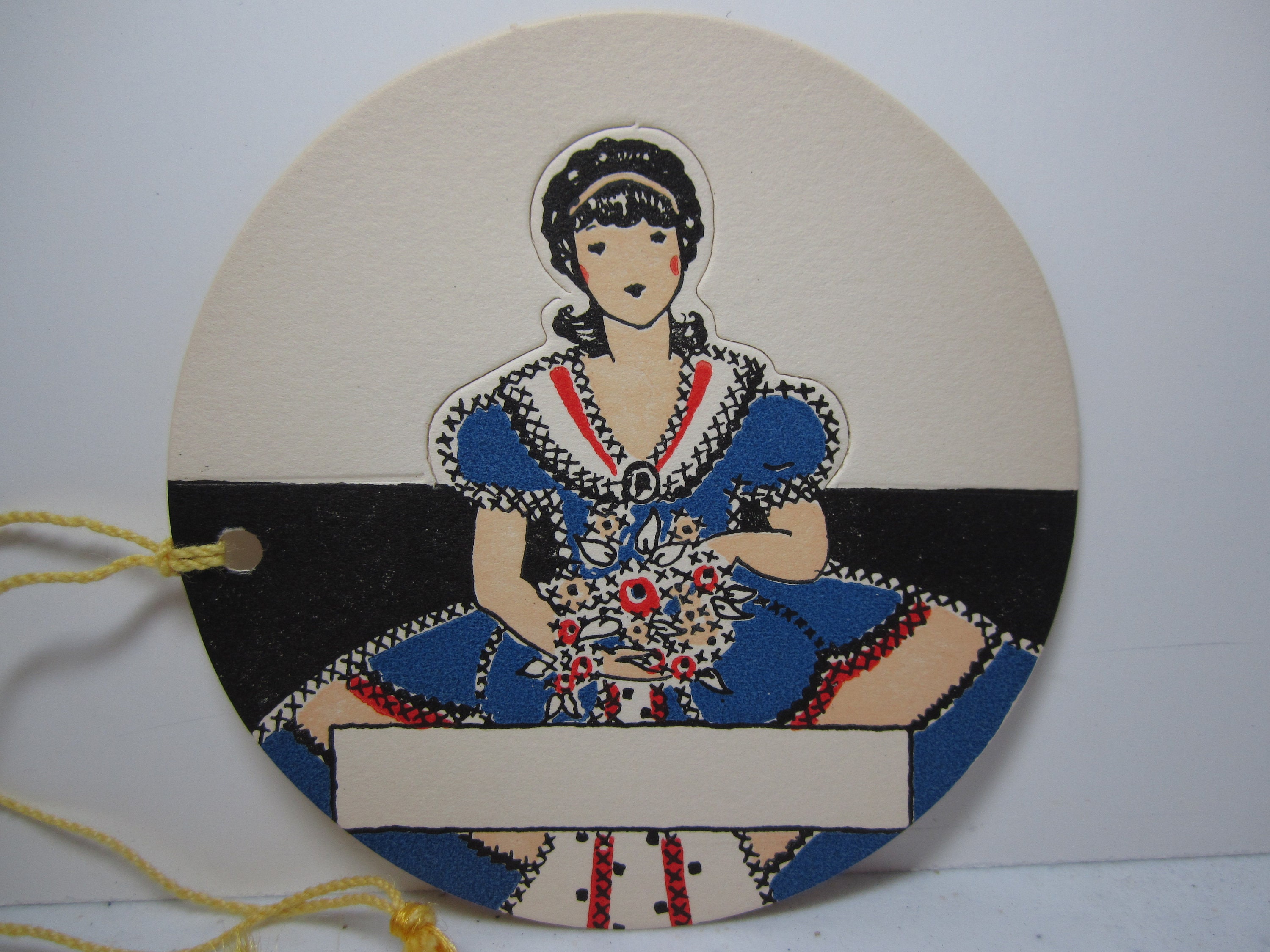 Very Pretty Unused Art Deco Die Cut Round Shaped Norcross 1930's Bridge ...