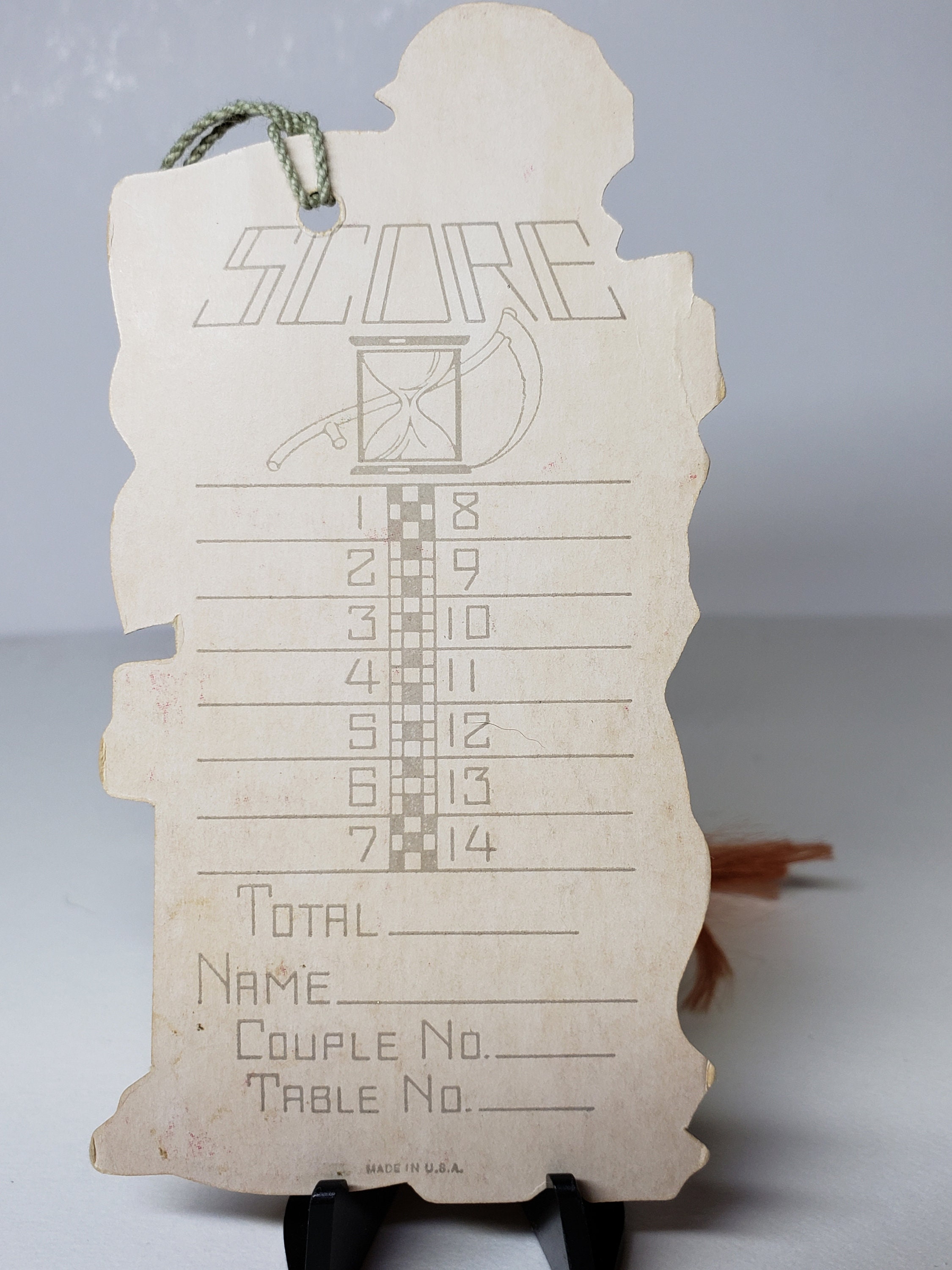 Art Deco 1930's Die Cut Gold Gilded Unused Bridge Tally Card New Years ...