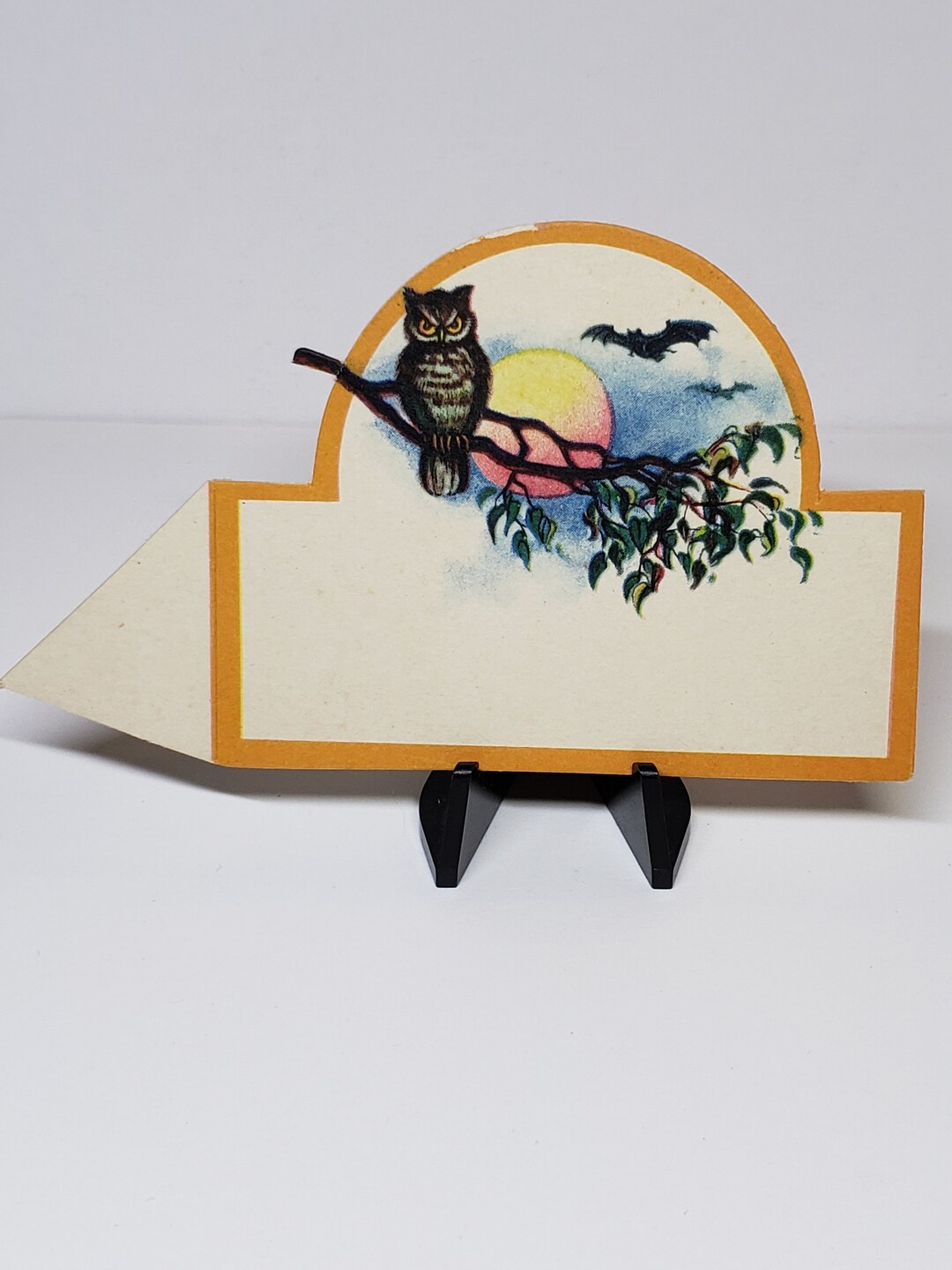 Unused Circa 1920's-30's Die Cut Halloween Place Card Intense Looking ...