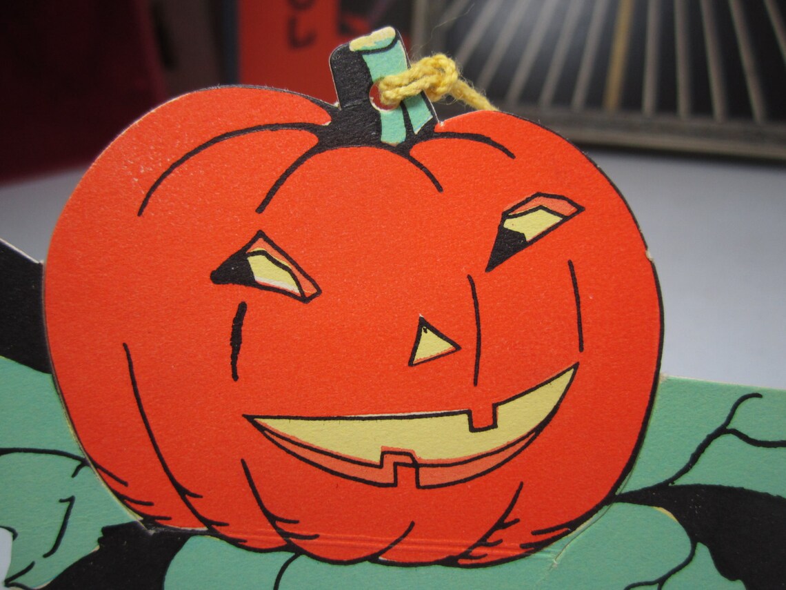 1920's-30's Unused Rust Craft Die Cut Colorful Halloween Bridge Tally ...