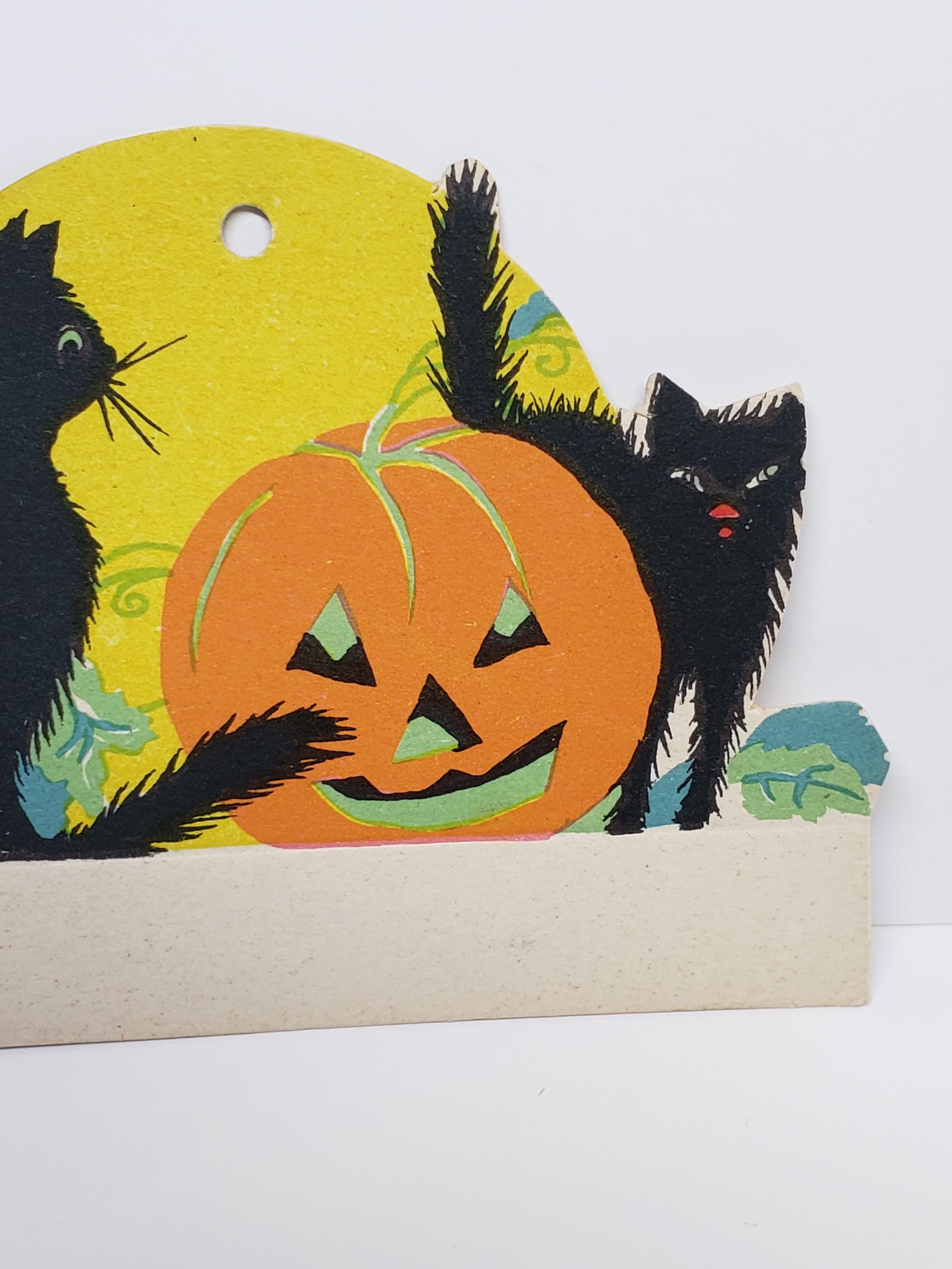 Vintage Unused 1920's Die Cut Halloween Bridge Tally Place Card Jol ...