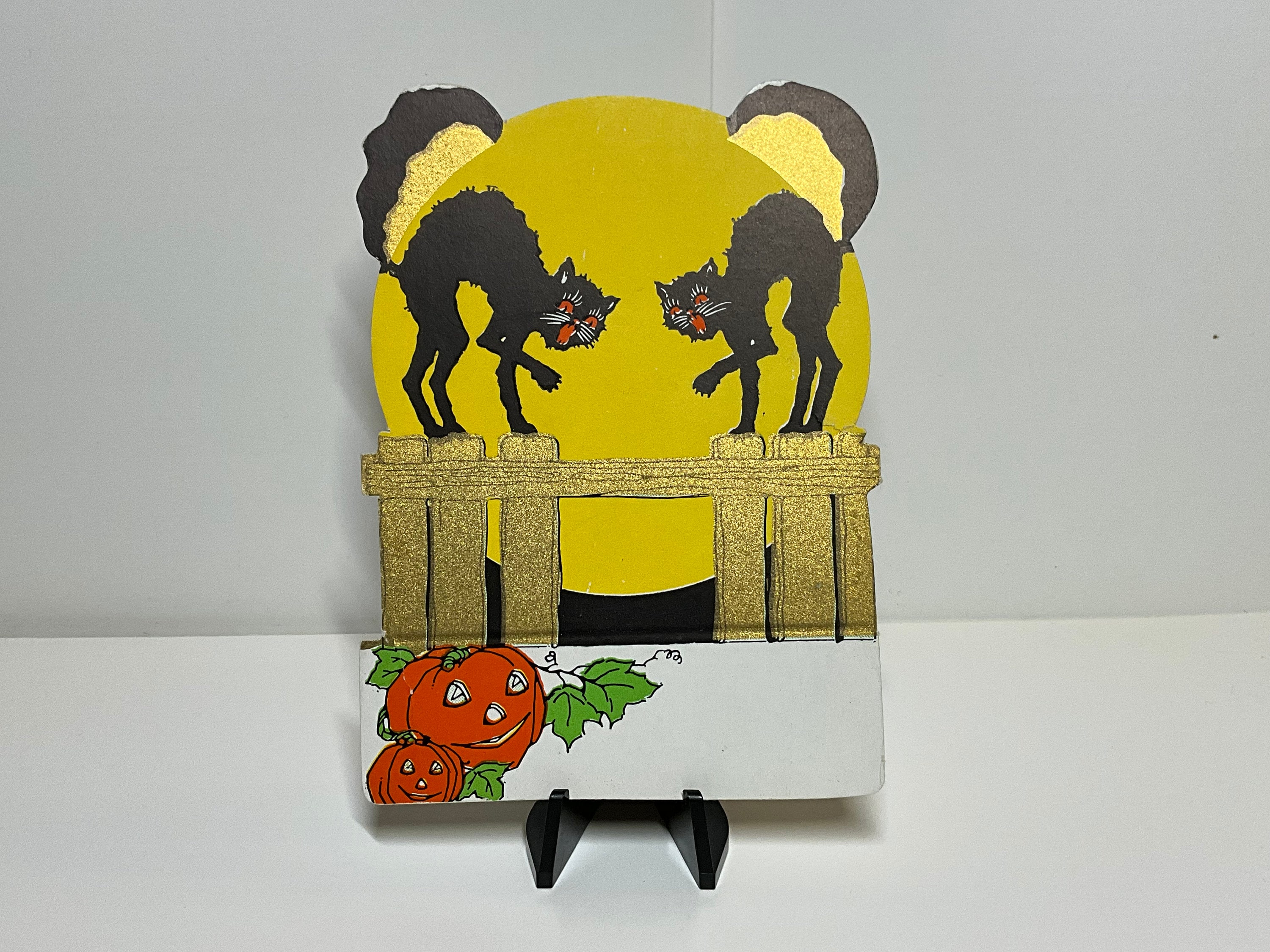 Art Deco 1930's Whitney Unused Die Cut Gold Gilded Halloween Place Card ...