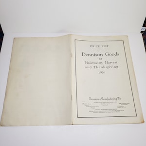 HTF Vintage 1926 Dennison Goods price list pamphlet for Halloween,Harvest and Thanksgiving