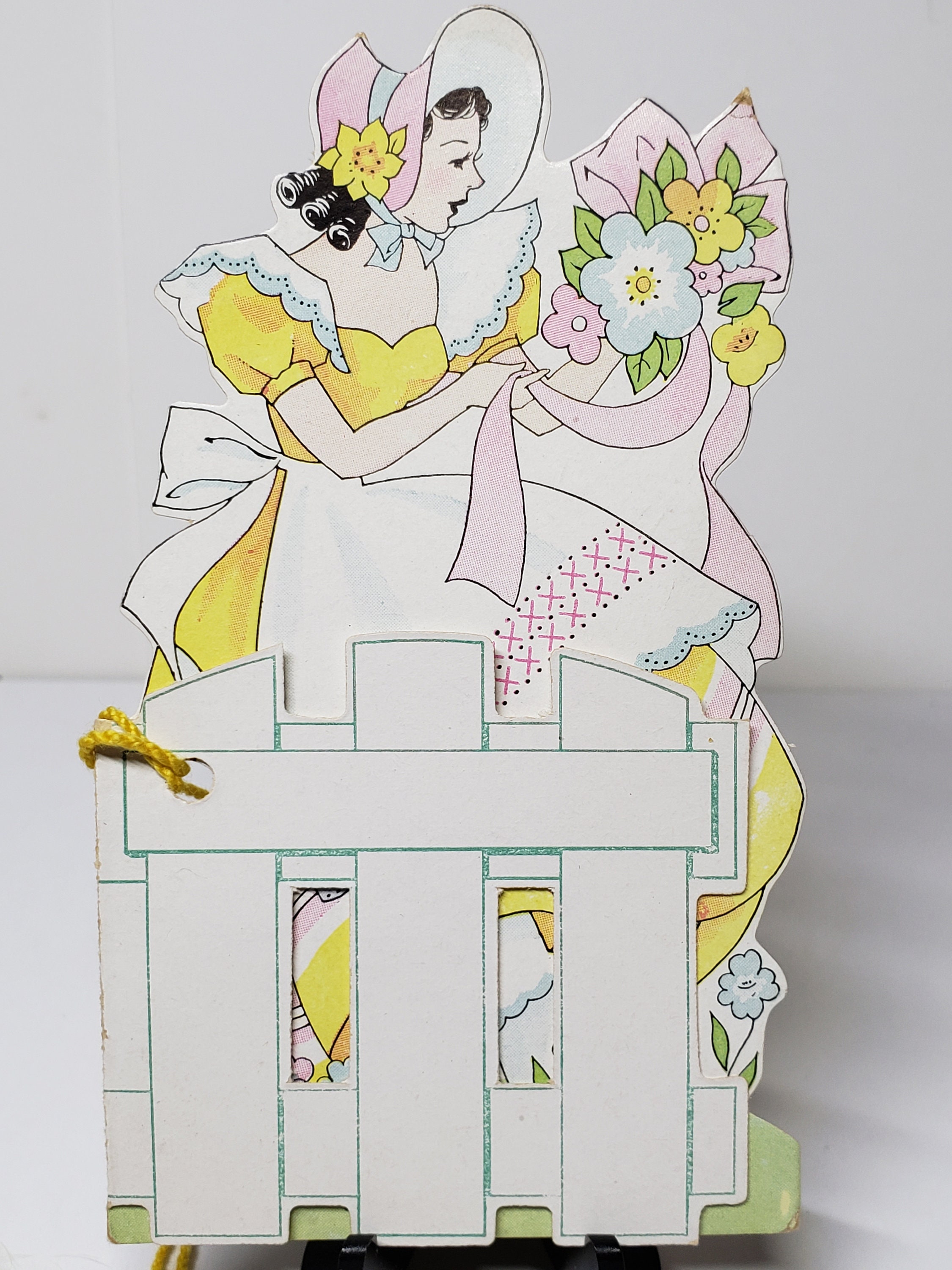 Vintage Art Deco Die Cut Unused 1930's Bridge Tally Pretty Lady With ...