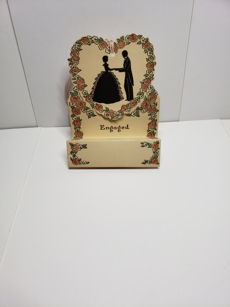 Vintage Unused 1930's Norcross Die Cut Heart Shaped Engagement Bridge ...