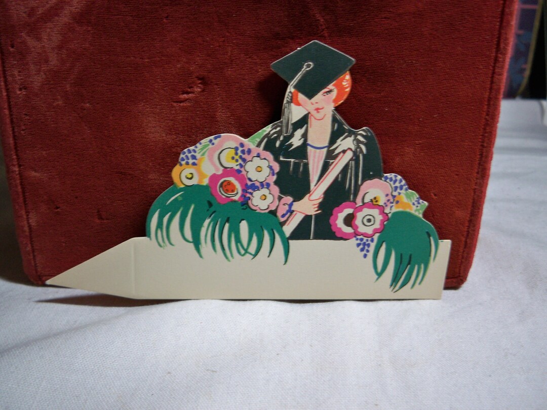 Vintage Unused Colorful Art Deco 1920's-30's Die Cut Place Card Deco ...