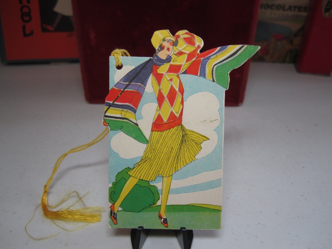 Art Deco Die Cut Unused Colorful 1920's the Henderson Line Bridge Tally ...
