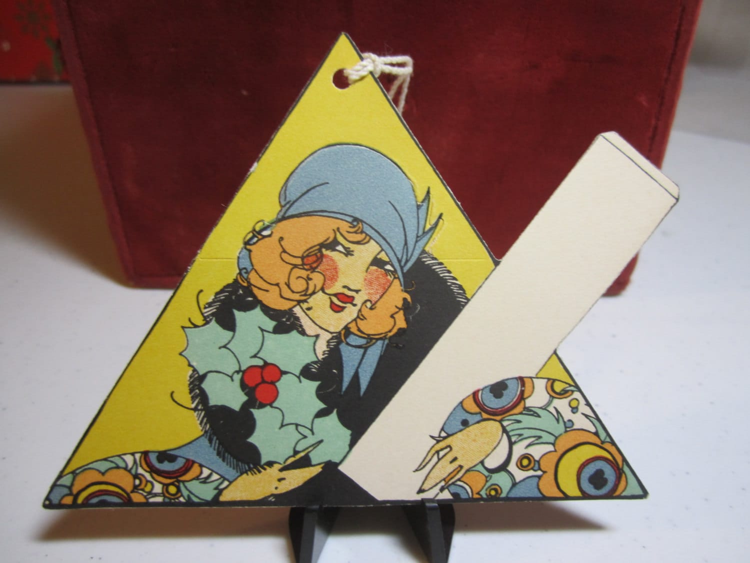 Art Deco 1920's Die Cut Unused Buzza Christmas Theme Bridge Tally Place ...