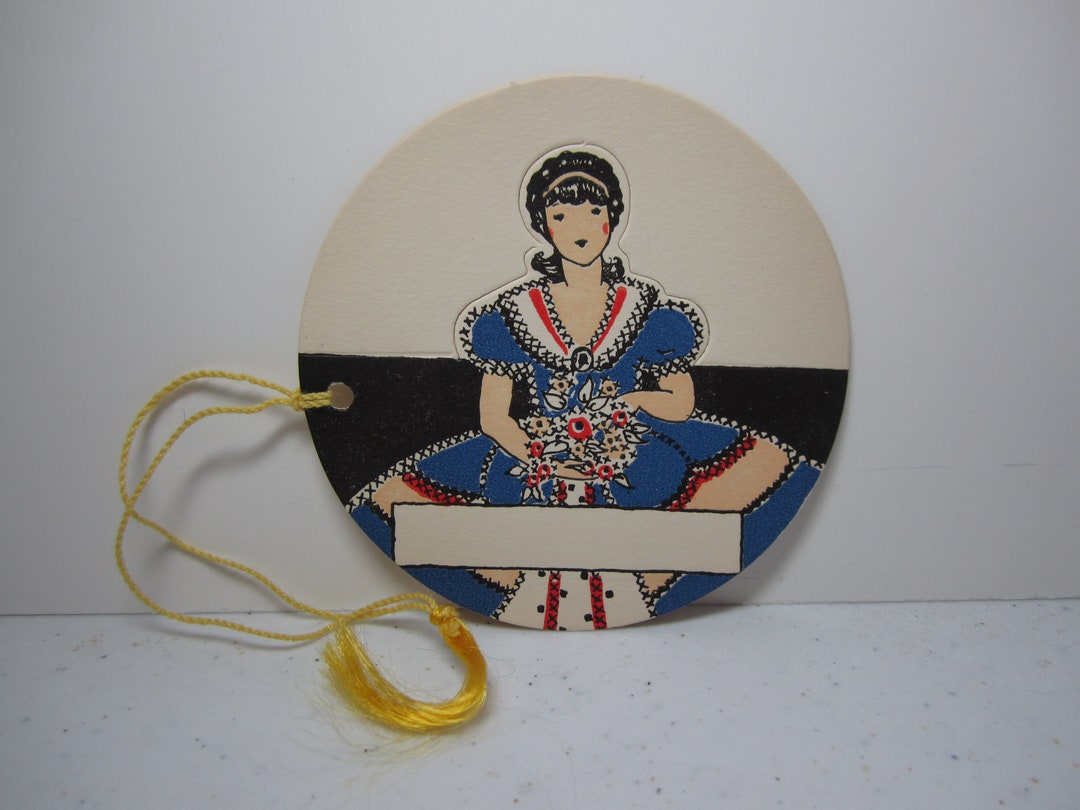 Very Pretty Unused Art Deco Die Cut Round Shaped Norcross 1930's Bridge ...