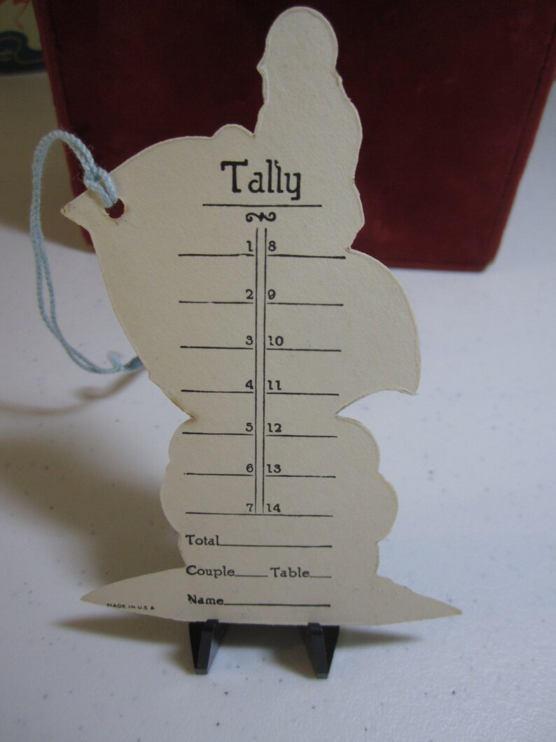 Art Deco 1920's Unused Die Cut Bridge Tally Card Dark Haired Flapper ...