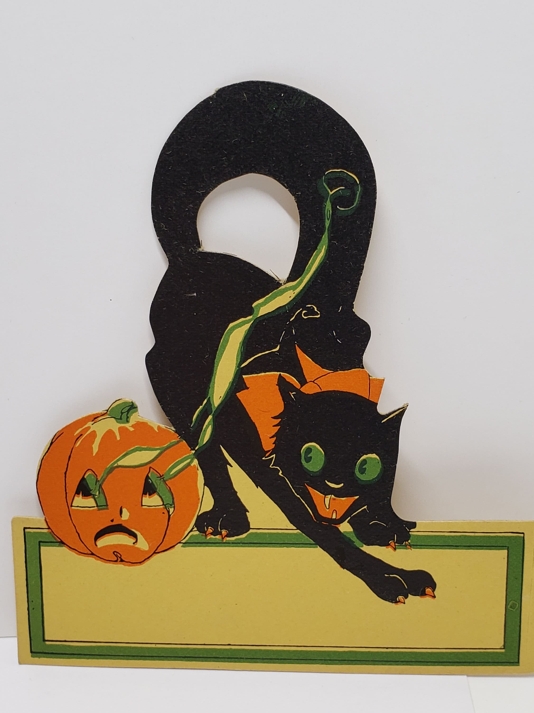 Vintage Unused Die Cut 1920's Hallmark Halloween Place Card Arched ...
