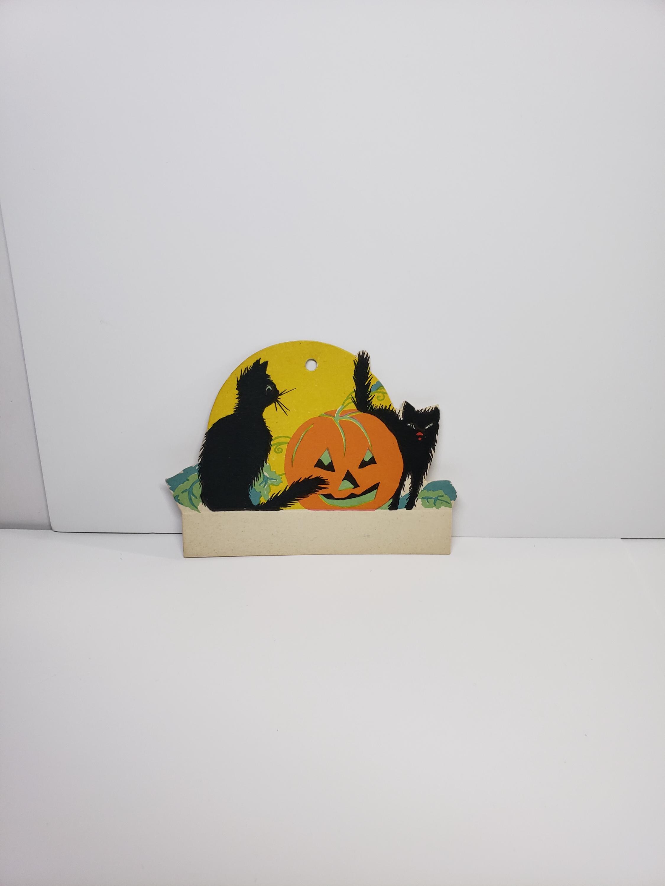 Vintage Unused 1920's Die Cut Halloween Bridge Tally Place Card Jol ...