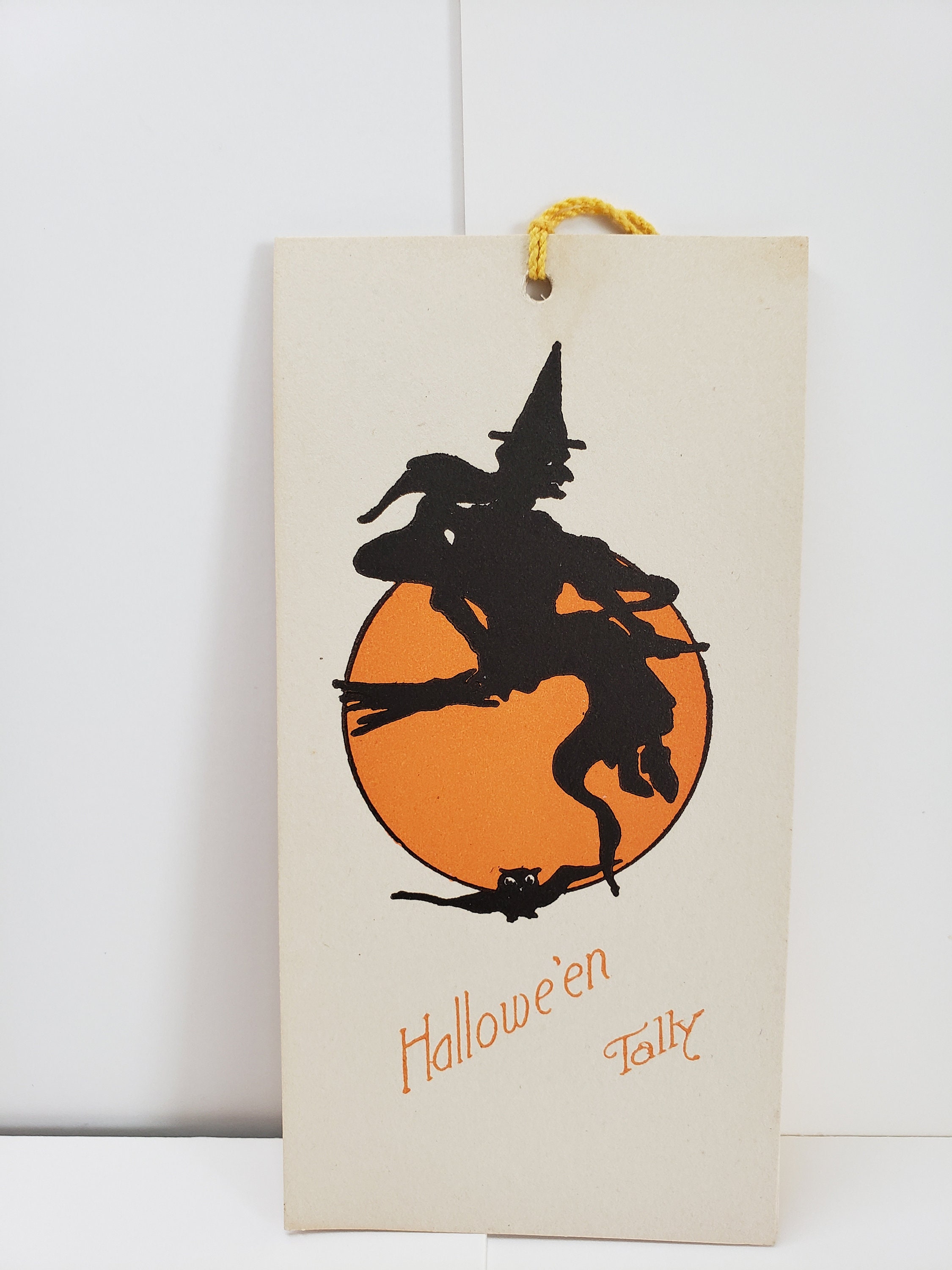 Vintage Unused 1920's Halloween Bridge Tally With Ugly Old Witch ...