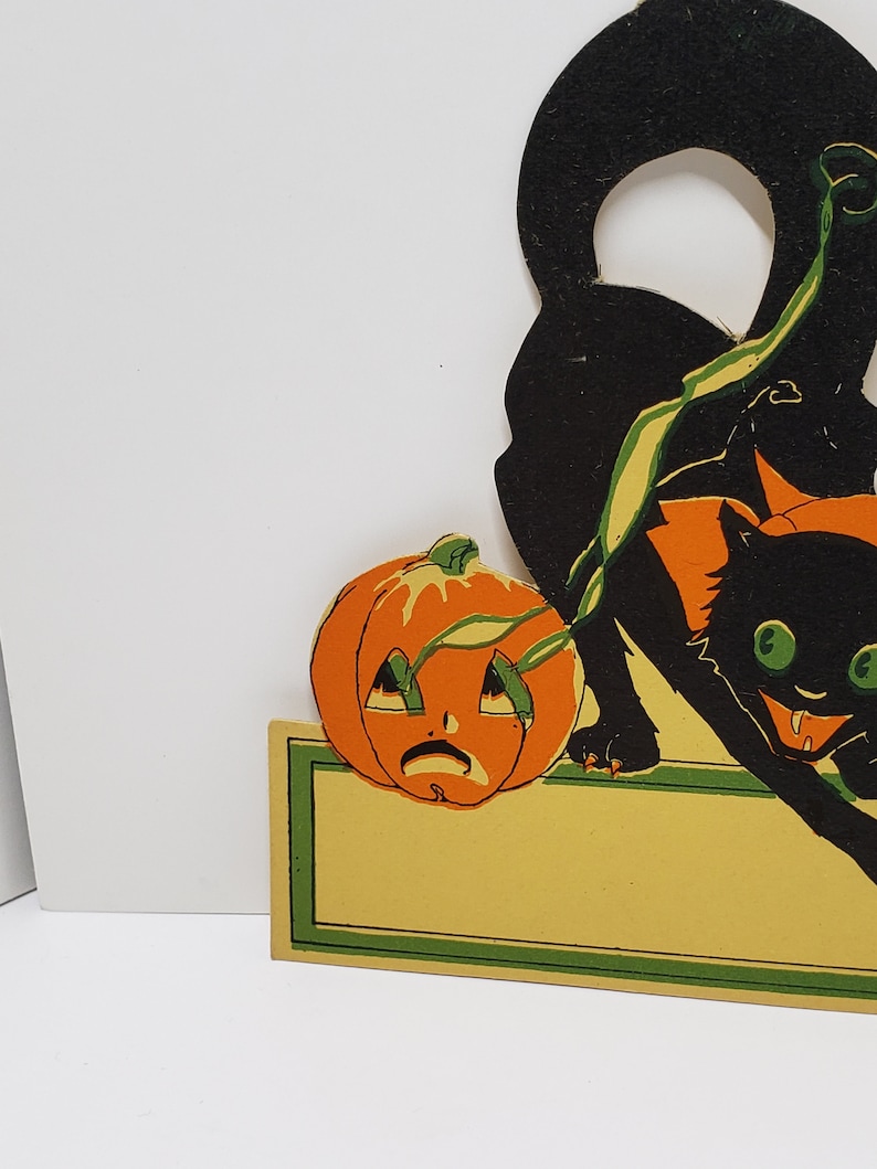 Vintage Unused Die Cut 1920's Hallmark Halloween Place Card Arched ...