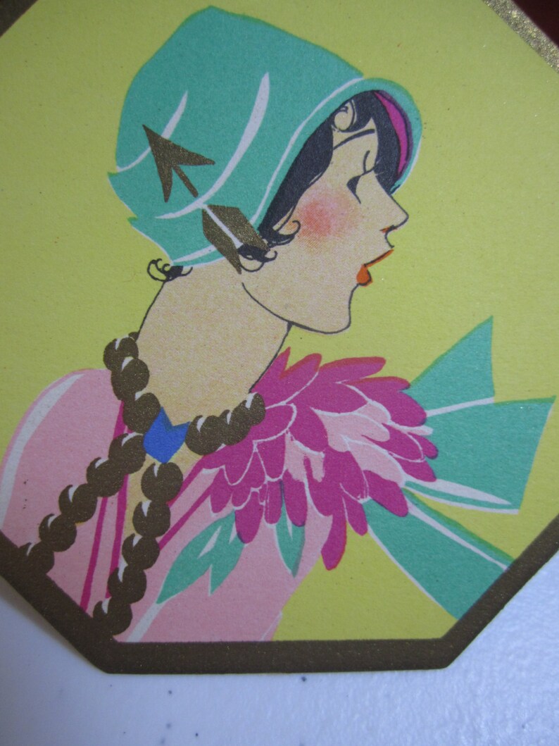 Art Deco 1920's-30's Die Cut Gold Gilded Buzza Bridge Tally Card ...