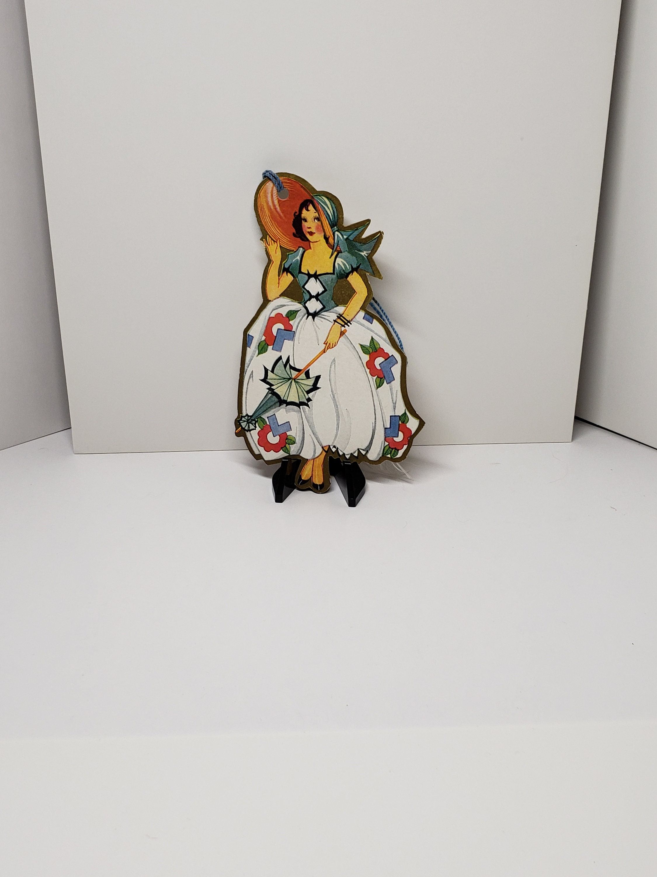 Vintage Unused 1930's Colorful Die Cut Gold Gilded Art Deco Bridge ...