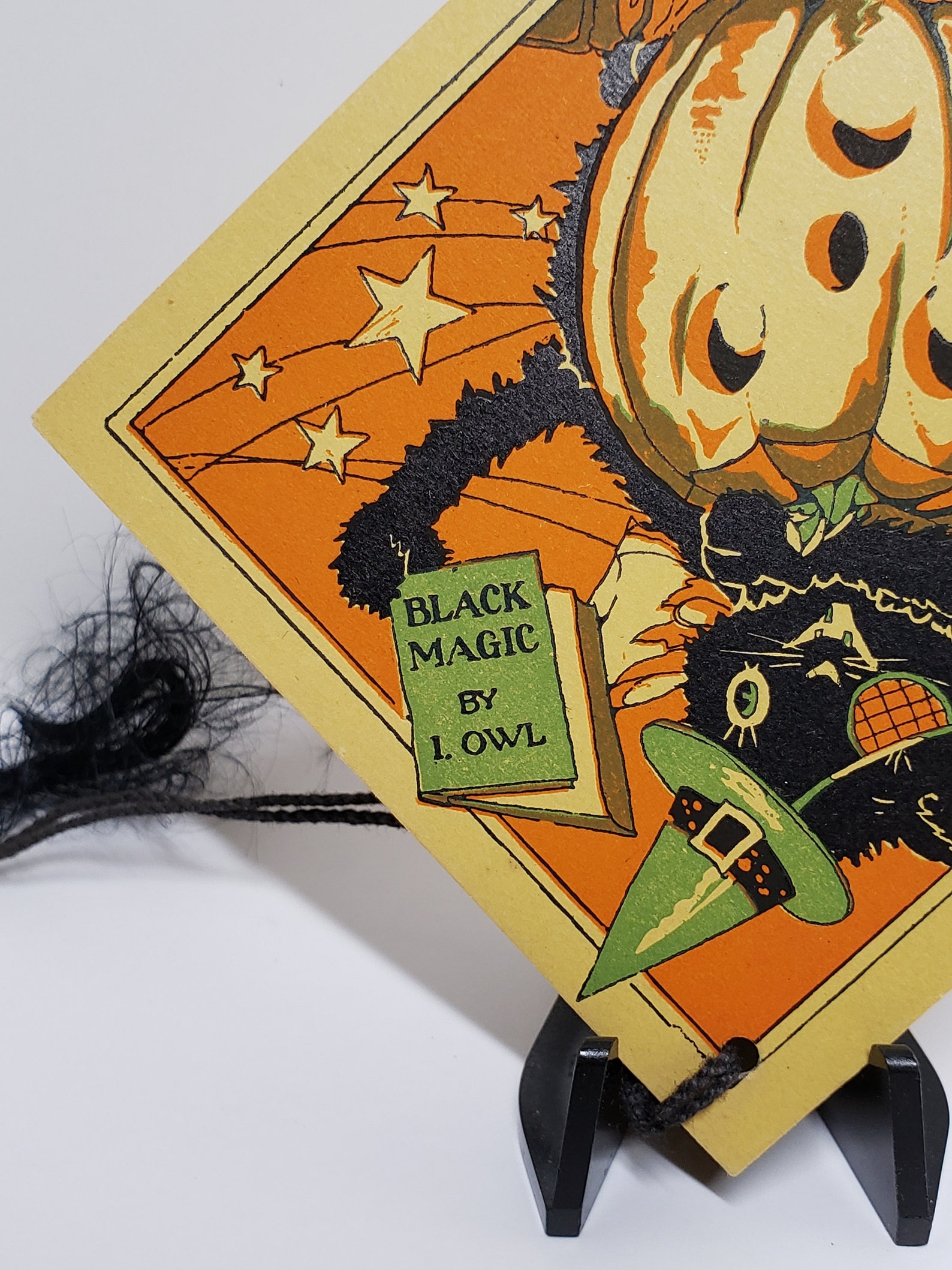 Vintage Unused 1920's Hallmark Halloween Bridge Tally Black Cat Wears ...