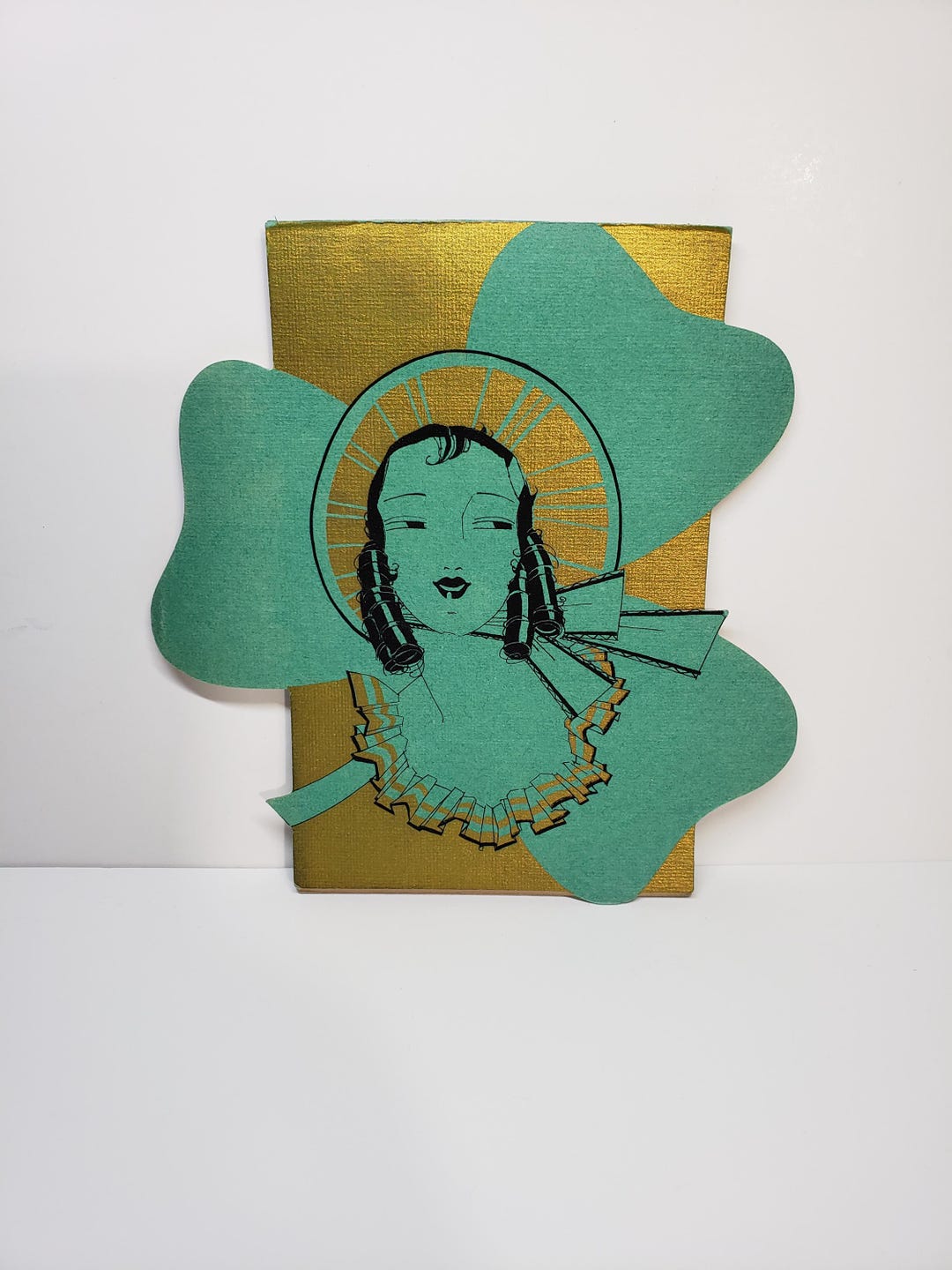 Vintage 1920's-30's Art Deco Die Cut Gold Gilded Buzza Bridge Score Pad ...