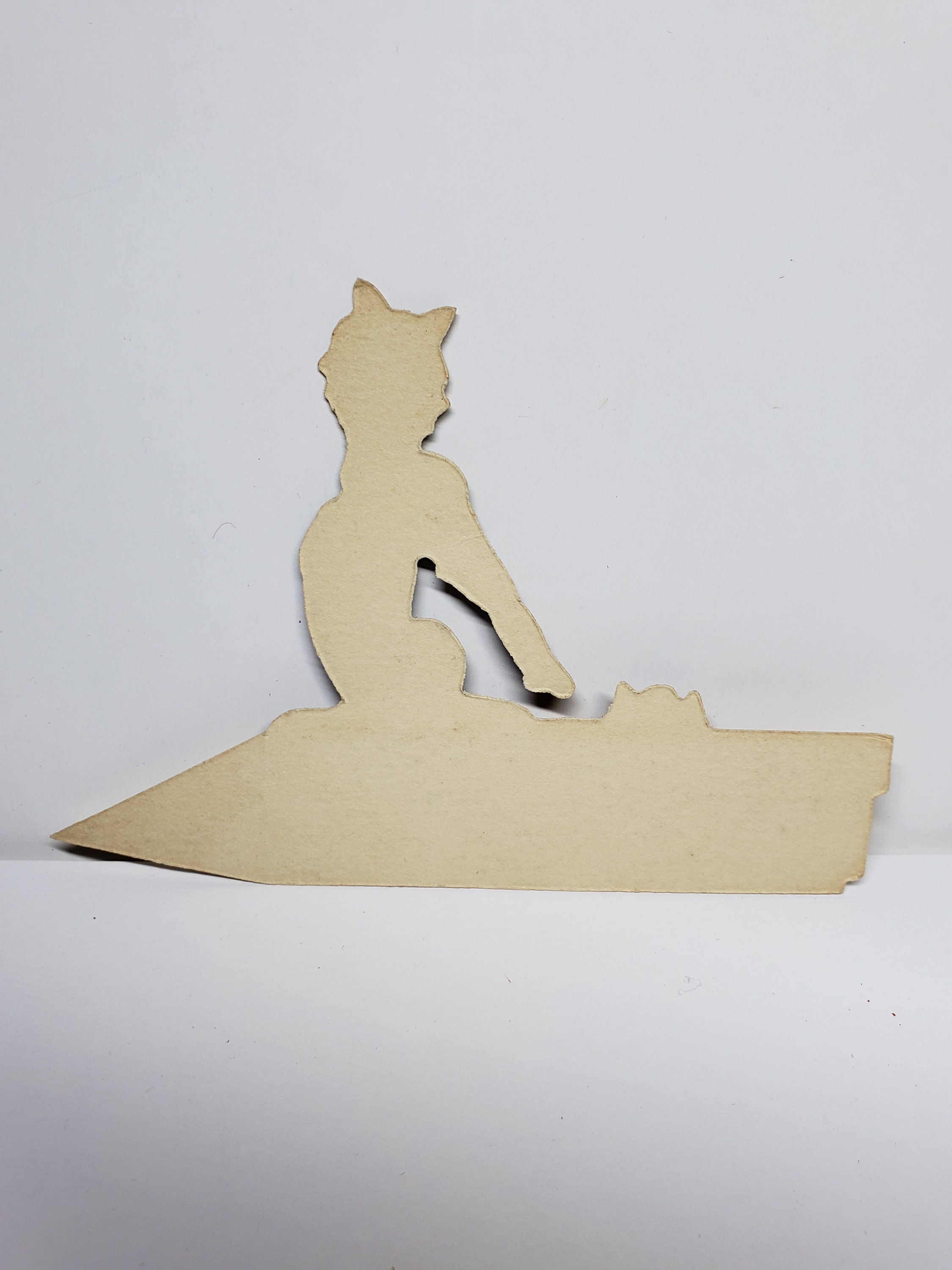 Vintage Unused Circa 1920's-30's Die Cut Halloween Place Card Black Cat ...