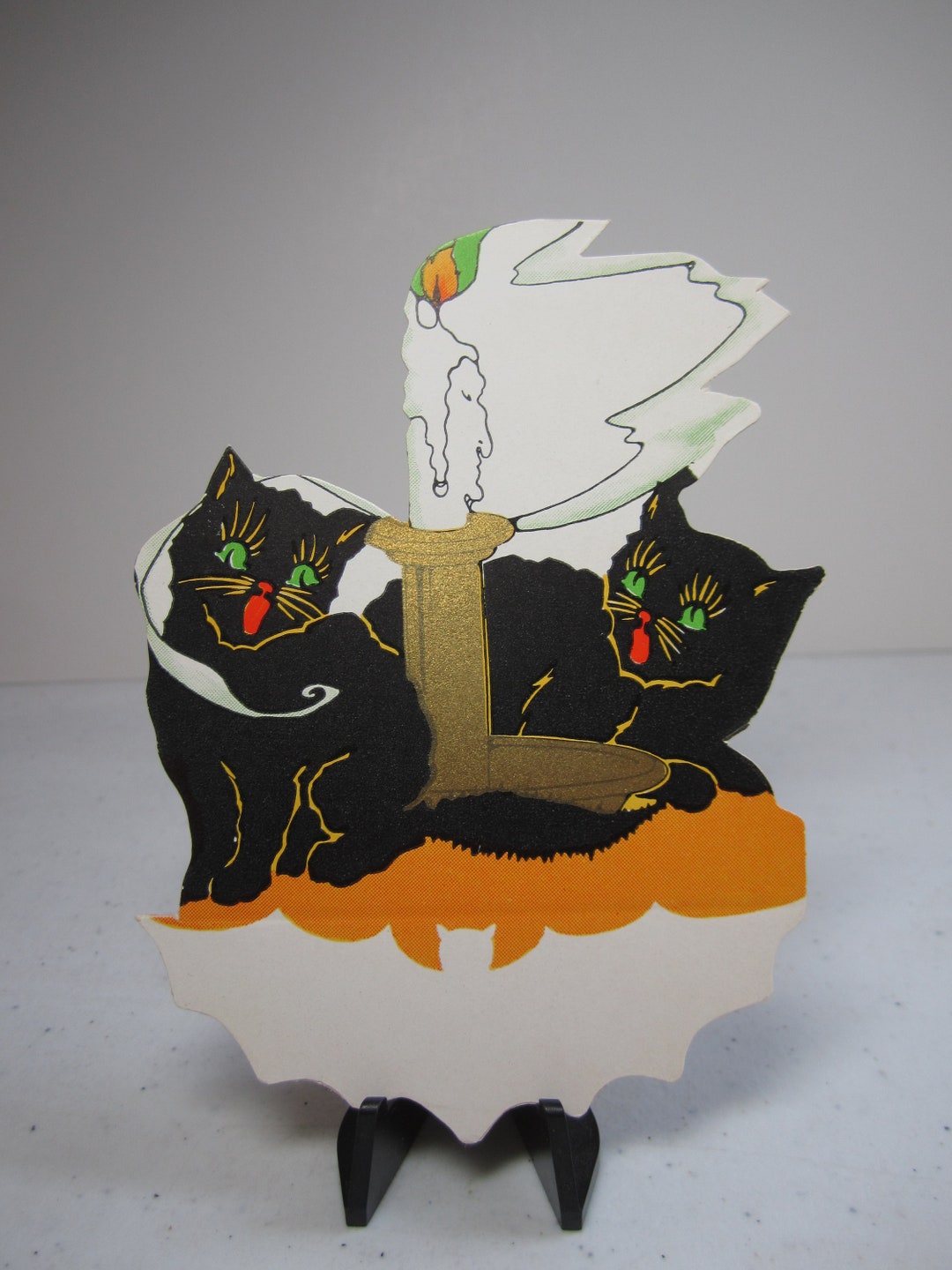 Art Deco 1920's-30's Unused Die Cut Gold Gilded Halloween Place Card ...