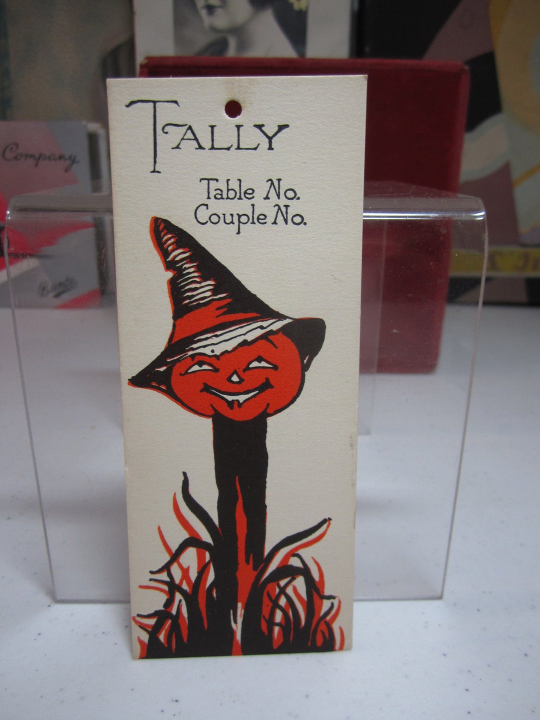 Vintage 1920's Unused Halloween Bridge Tally Card Smiling Jack O ...