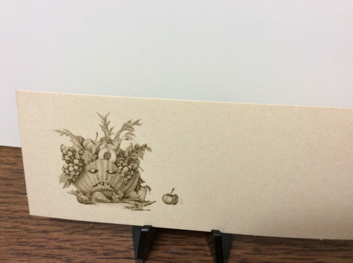 Unused 1920's-30's Halloween Place Card Creepy Side Glancing Jack O ...