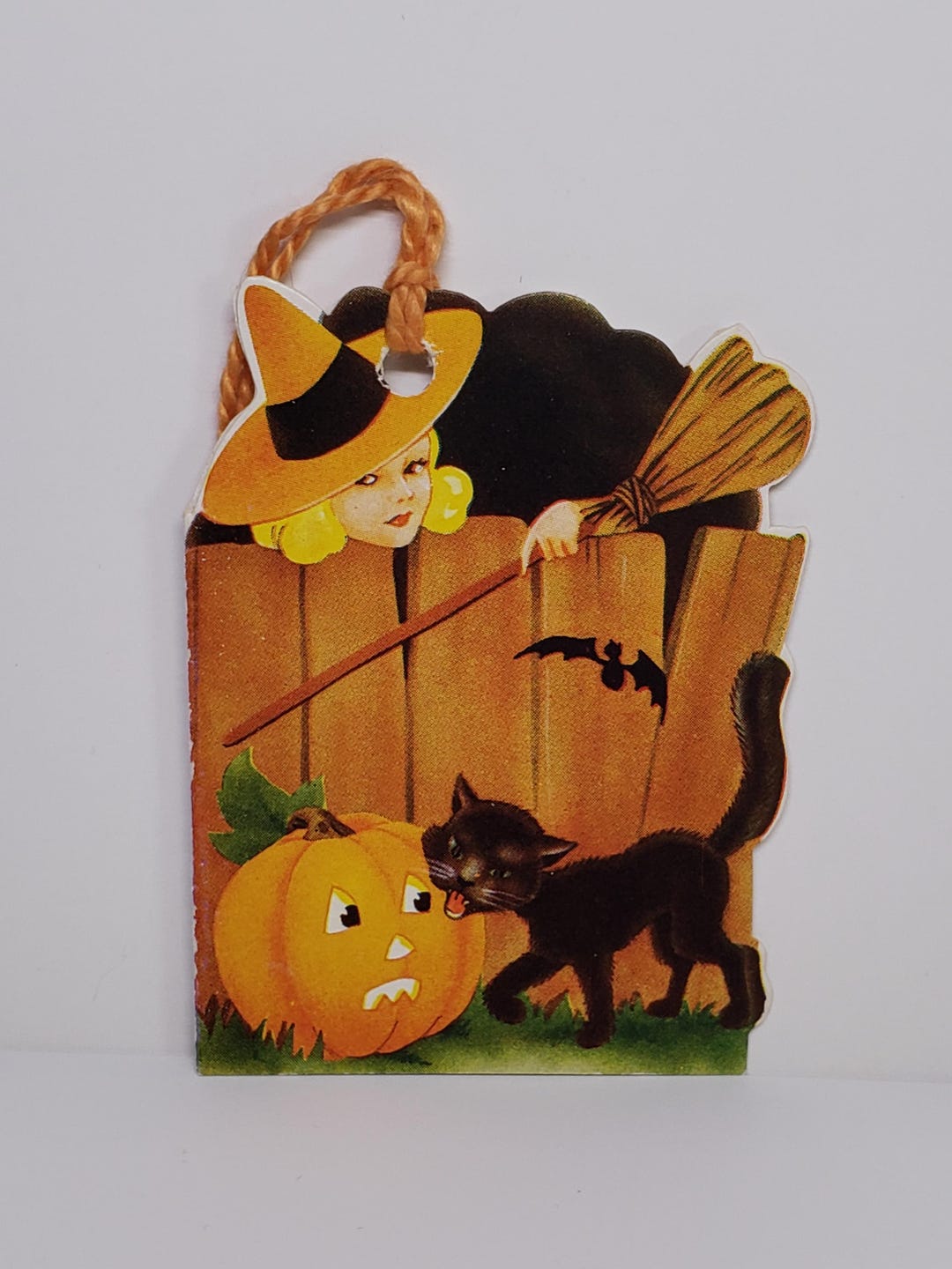 Vintage 1940's Unused Die Cut Halloween Bridge Tally Pretty Blonde ...
