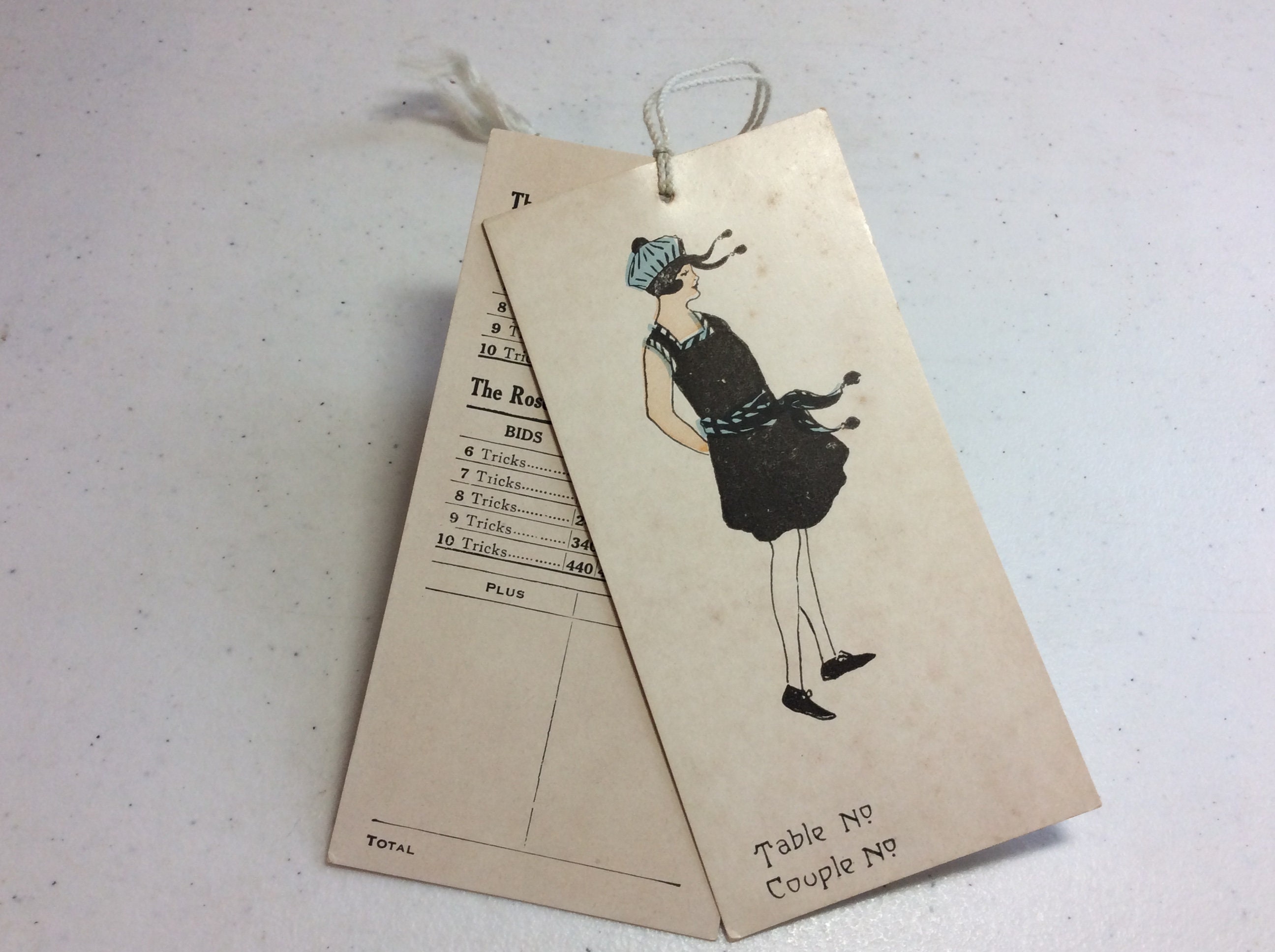 Art Deco Unused Die Cut Early 1920's Bridge Tally Pretty Lady W/bobbed ...