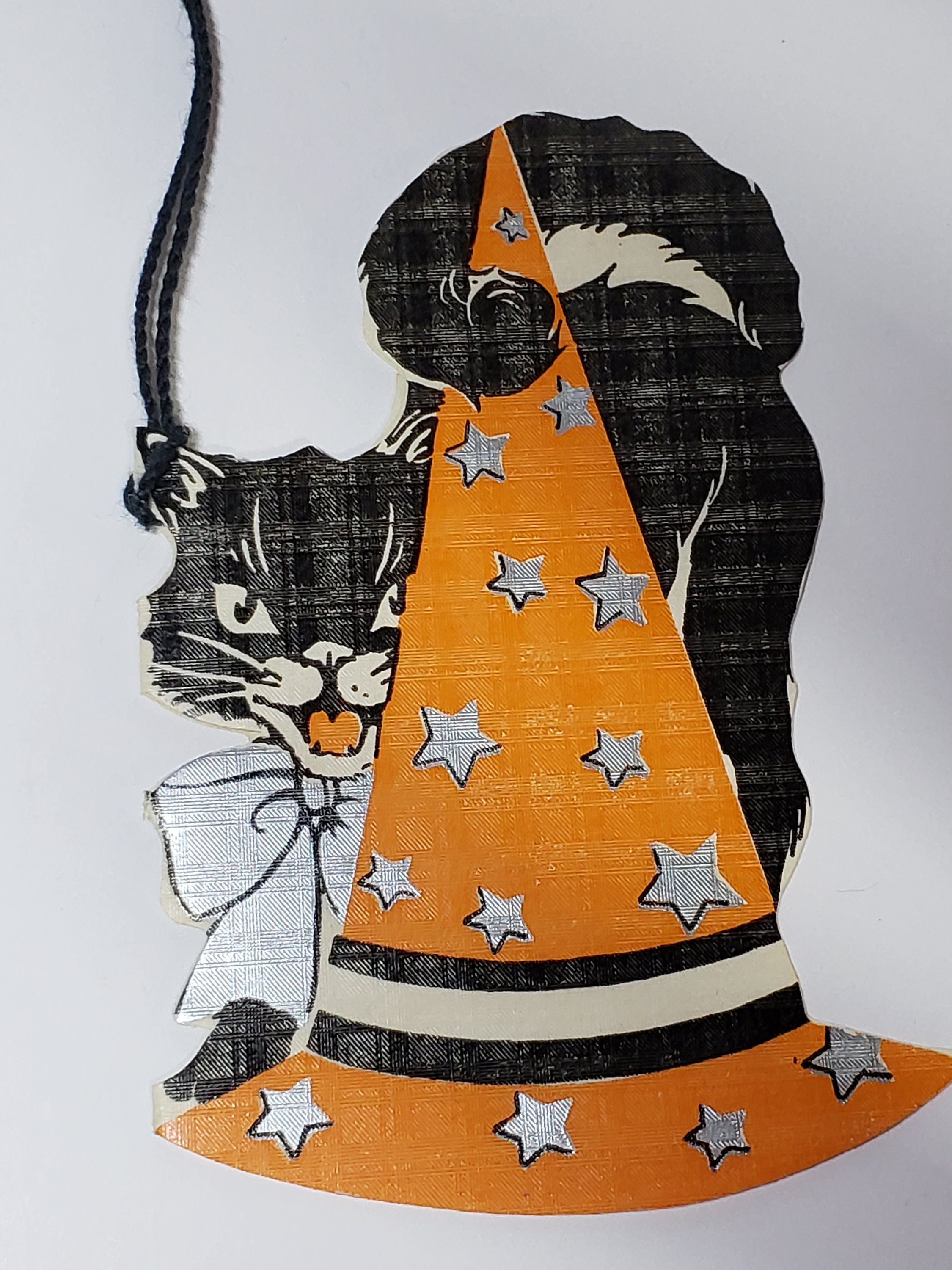Vintage Unused Die Cut Silver Gilded 1930's Halloween Bridge Tally Card ...