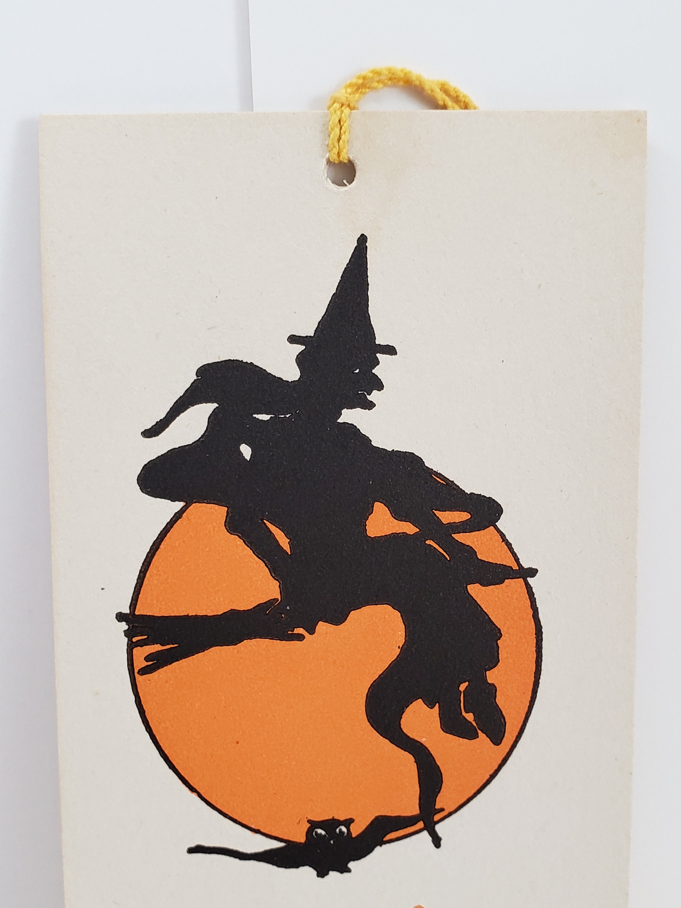 Vintage Unused 1920's Halloween Bridge Tally With Ugly Old Witch ...