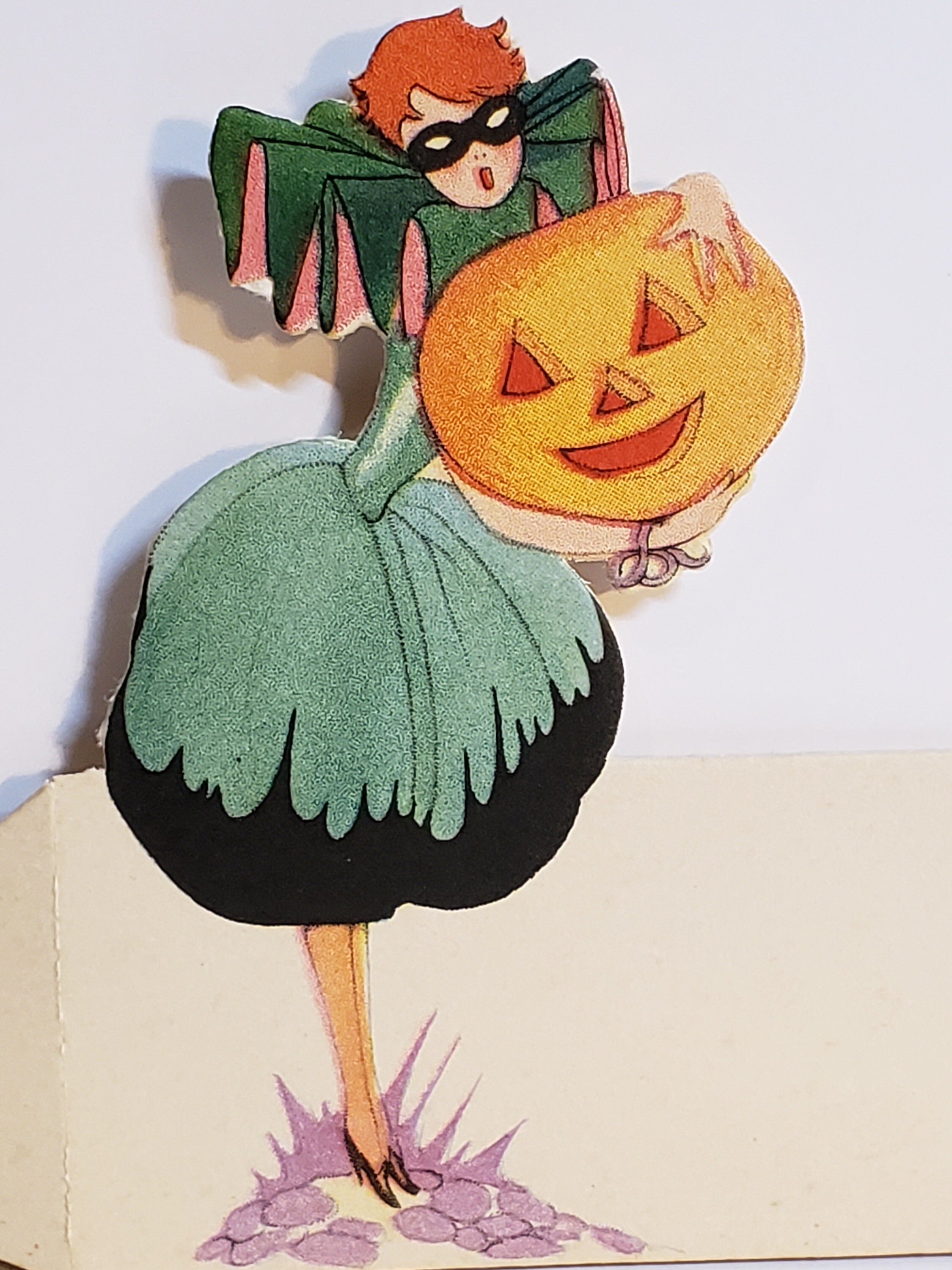 Vintage Unused 1920's Die Cut Hallmark Halloween Place Card Flapper ...