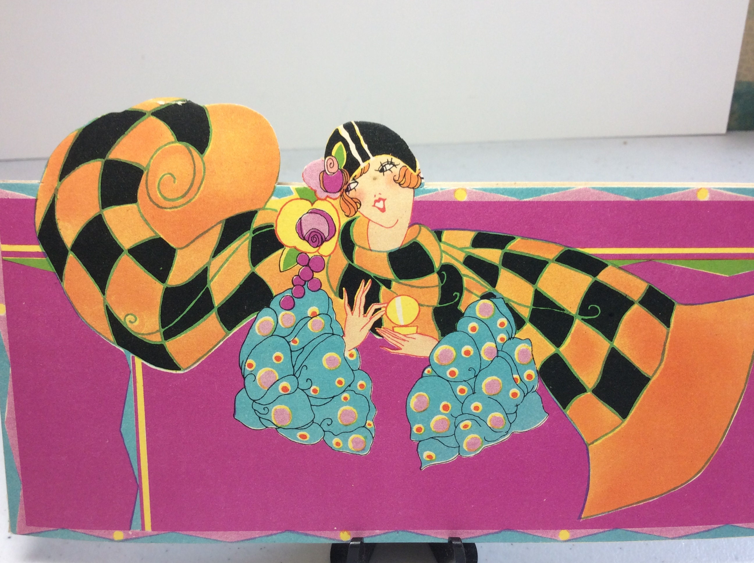 Colorful Art Deco 1920's-30's Unused Henderson Line Die Cut Bridge ...
