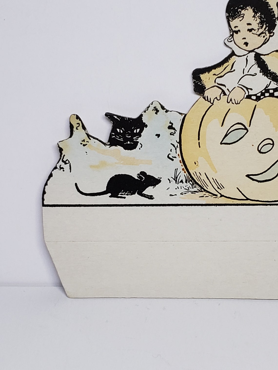 Unused Die Cut Lightly Embossed 1920's Halloween Place Card Child ...
