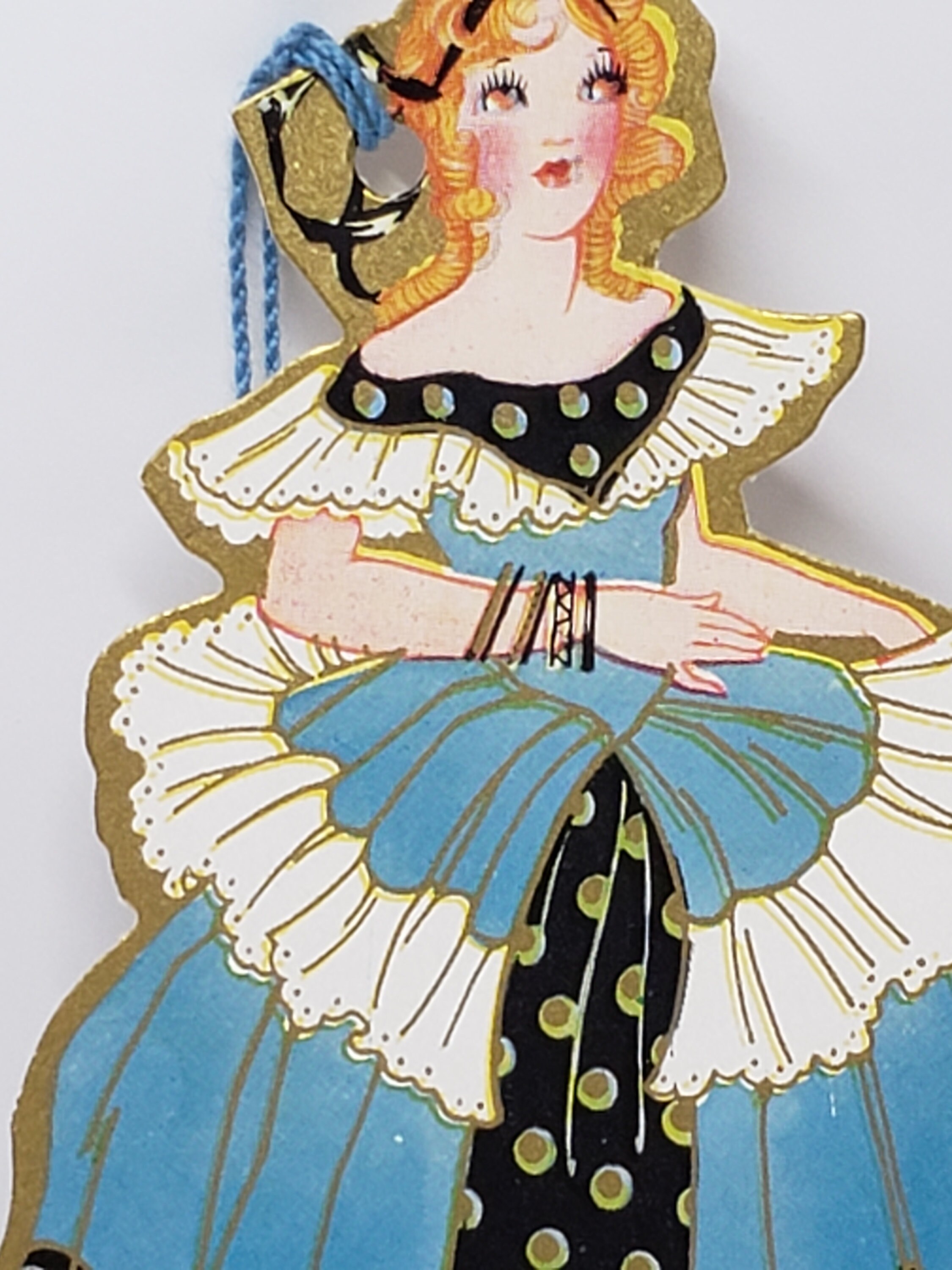 Vintage Unused 1930's Colorful Die Cut Gold Gilded Art Deco Bridge ...