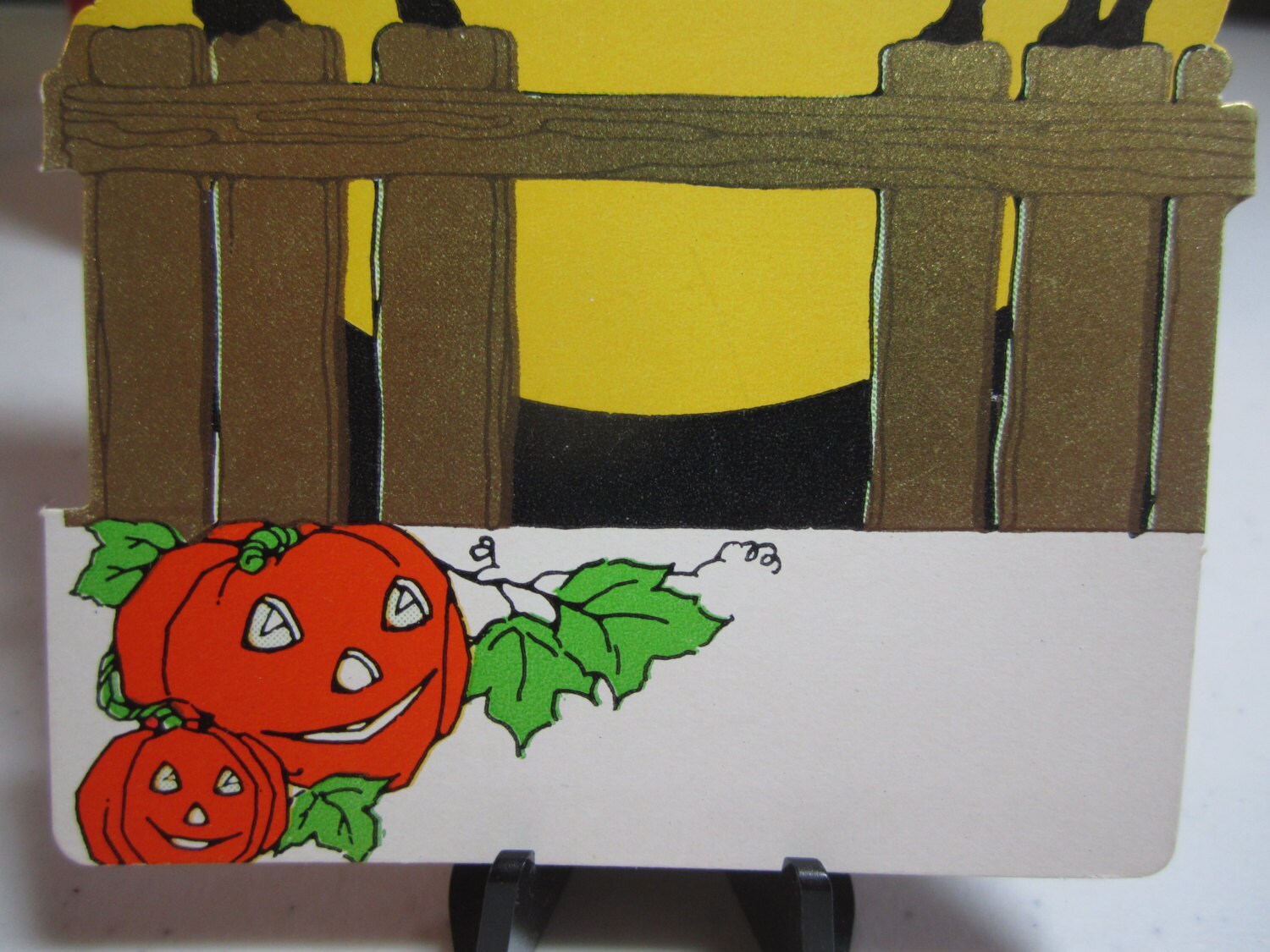 Art Deco 1930's Whitney Unused Die Cut Gold Gilded Halloween Place Card ...