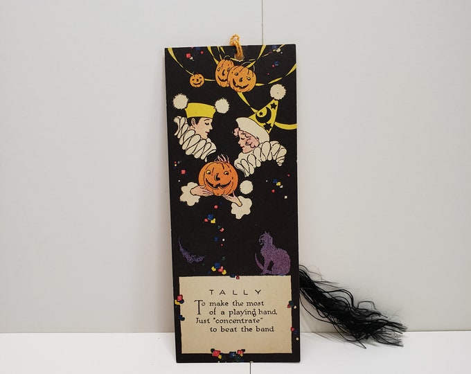 Fantastic 1920's Unused Art Deco Rustcraft Halloween Bridge Tally Card ...