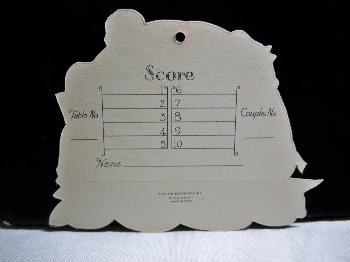 Art Deco 1920's-30's New Years Bridge Tally Place Card Henderson Line ...