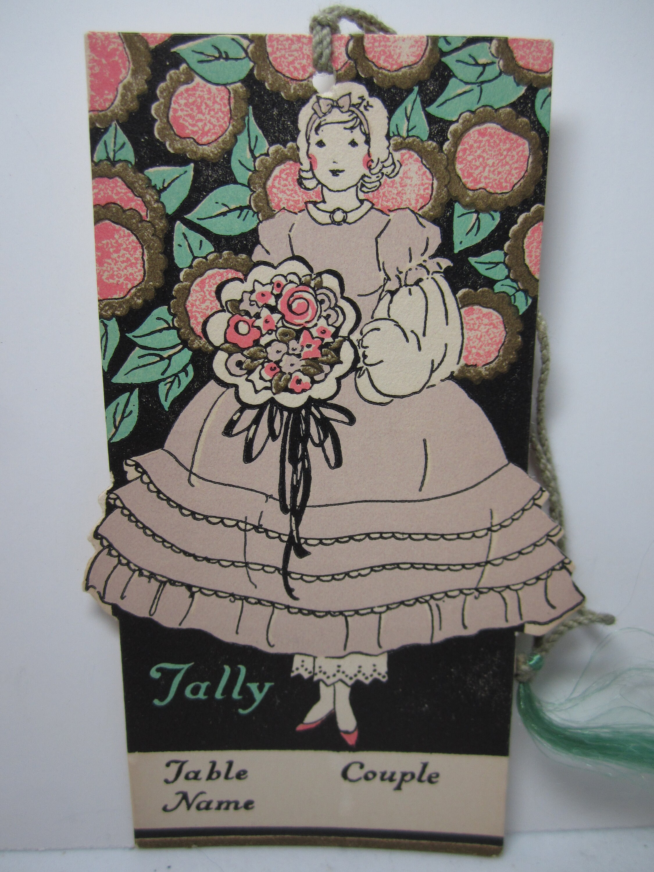 Very Pretty Unused Art Deco Die Cut Norcross 1930's Bridge Tally Card ...